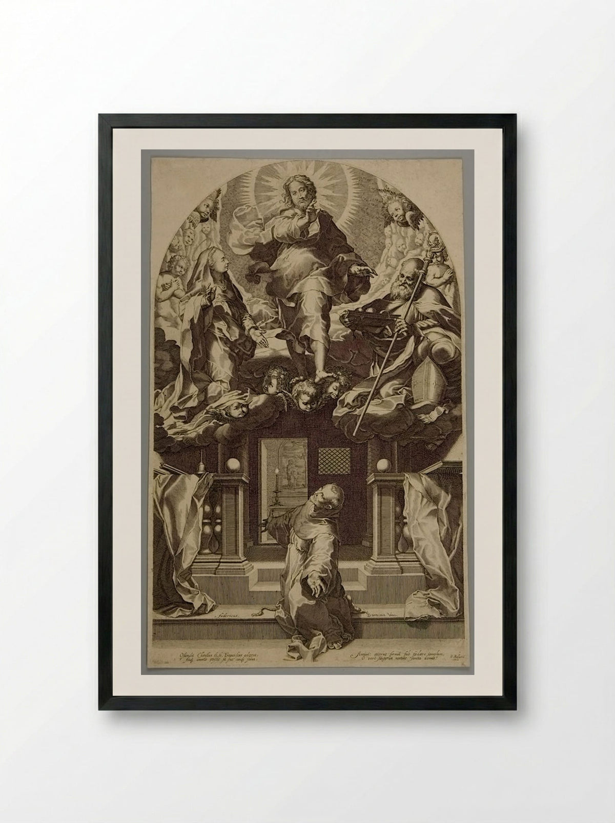 Pardon of Saint Franciscus - Boetius Adamsz. Bolswert - Framed Print Black