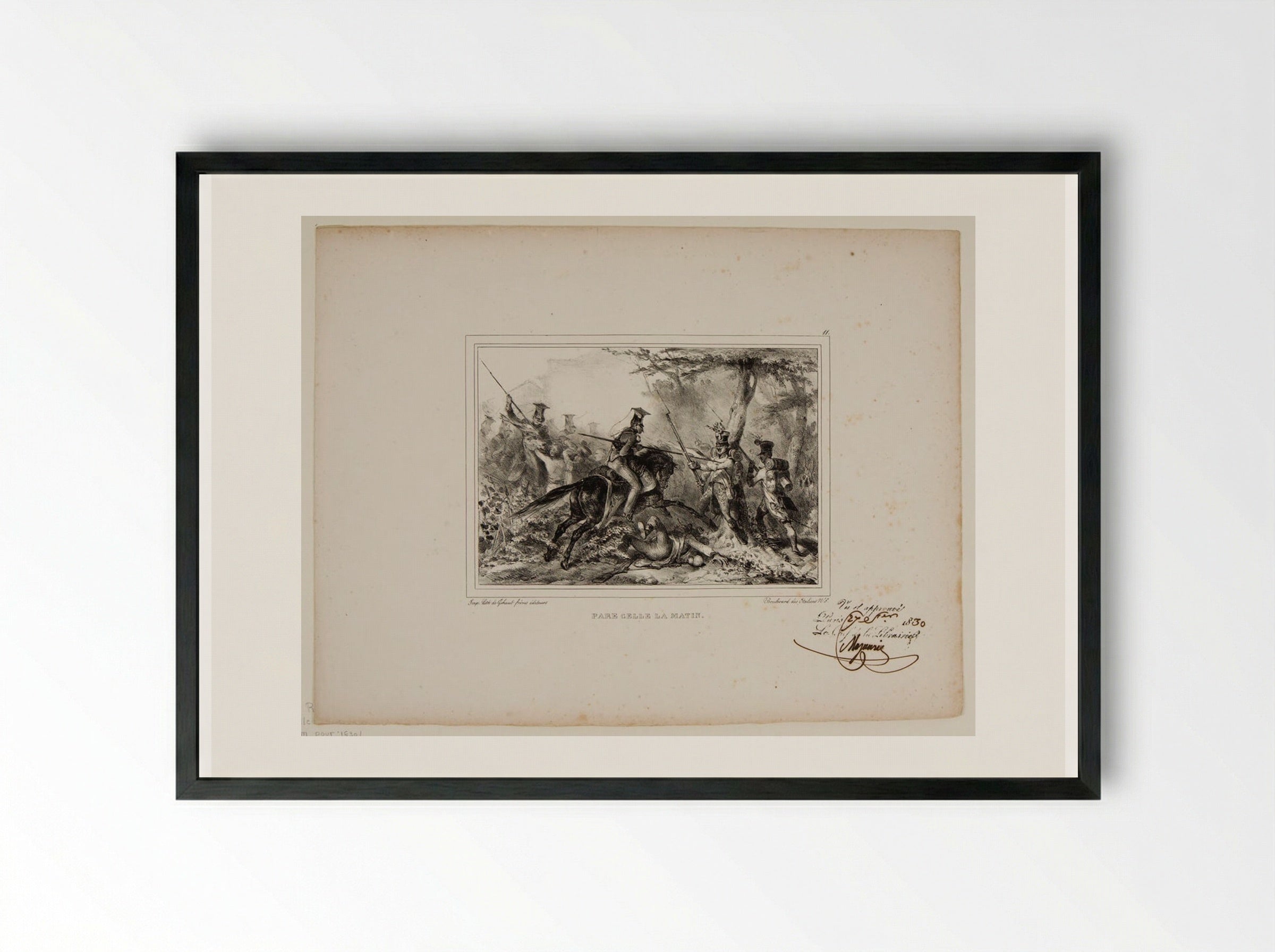 Pare celle la matin - Denis-Auguste-Marie Raffet - Framed Print Black
