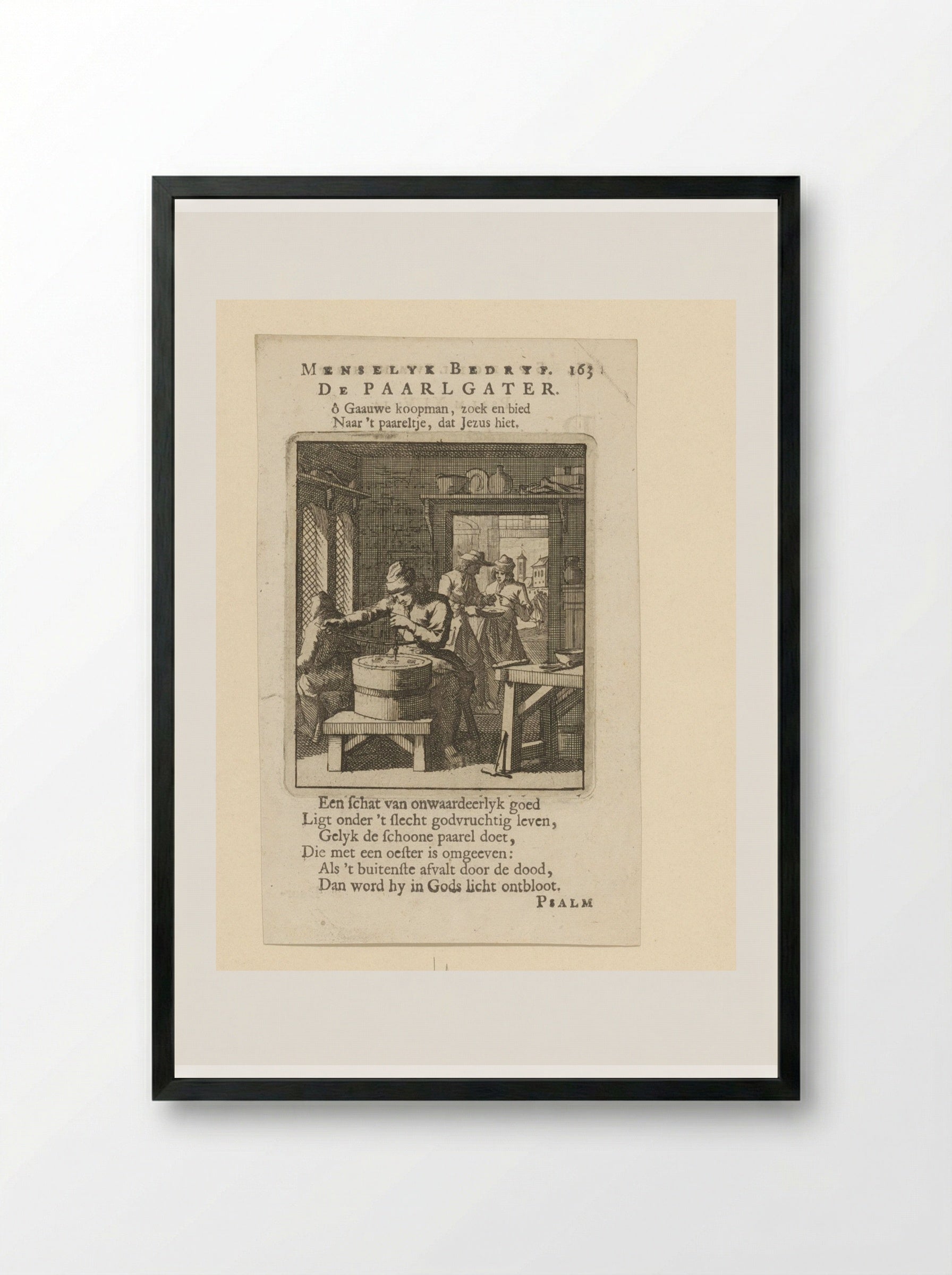 Parelboorder - Cornelis van der Sys - Framed Print Black