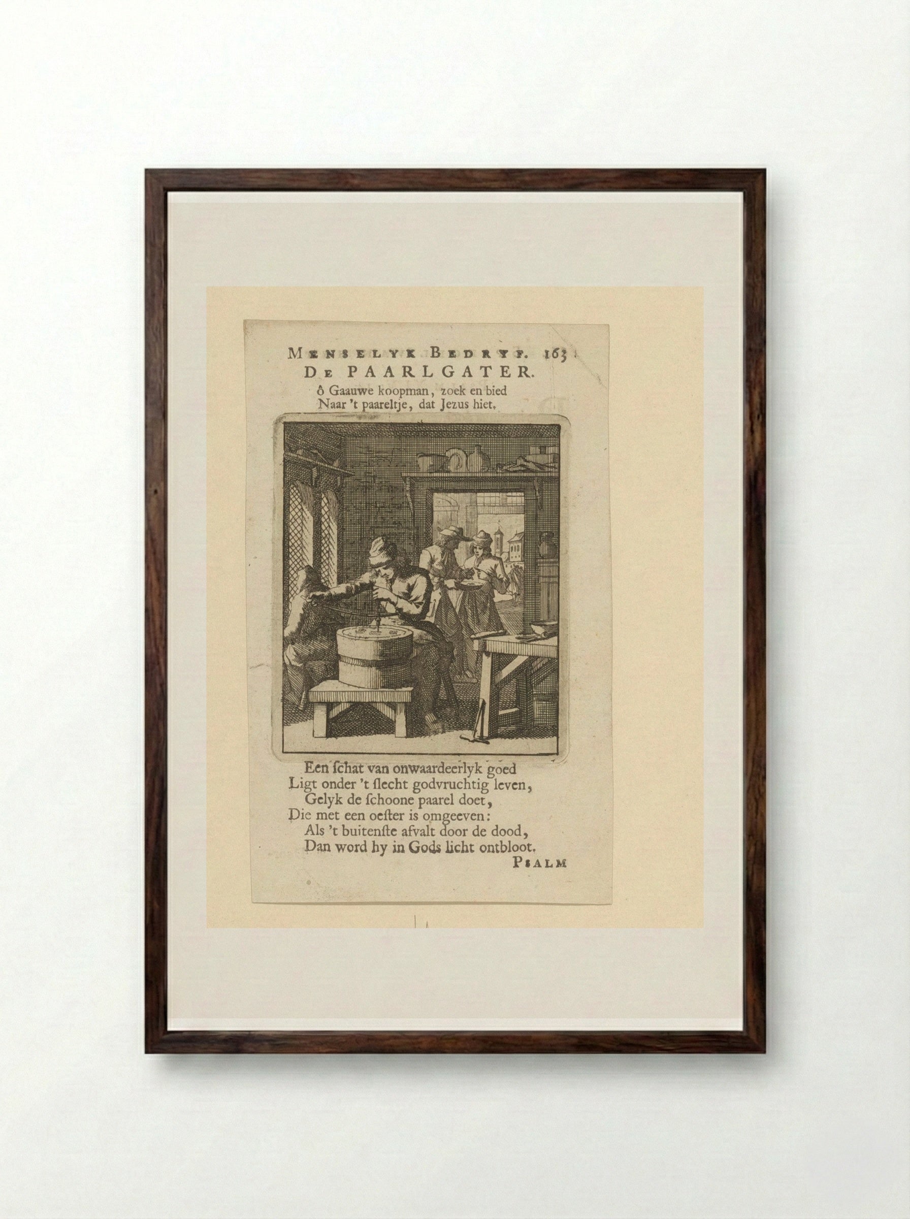 Parelboorder - Cornelis van der Sys - Framed Print Dark Wood