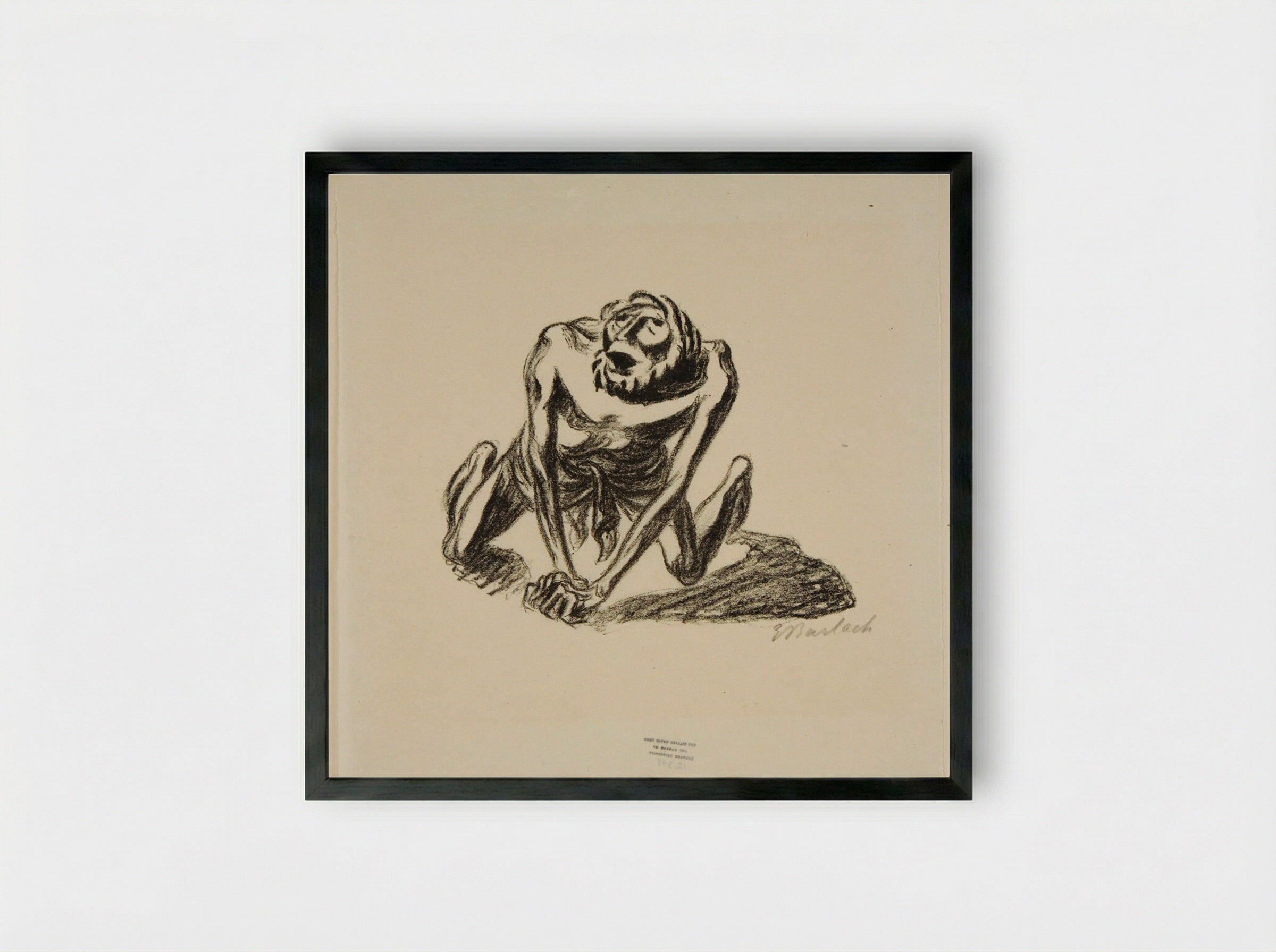 Pariah: The Pariah's Prayer - Ernst Barlach - Framed Print Black