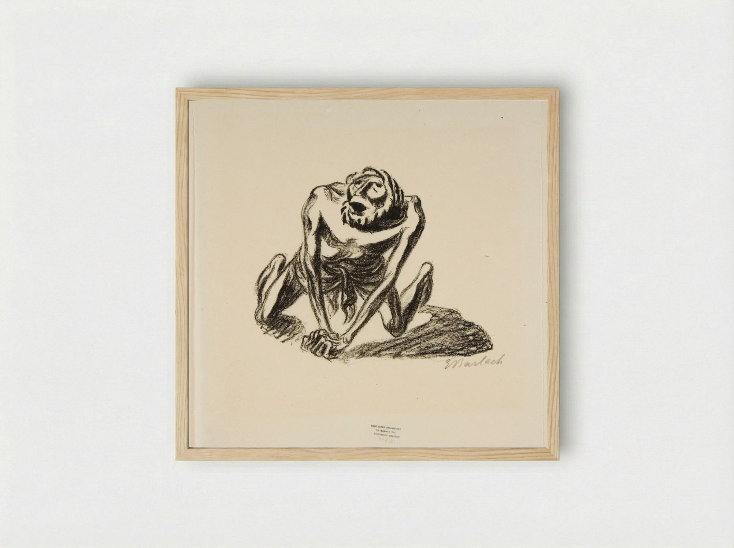 Pariah: The Pariah's Prayer - Ernst Barlach - Framed Print Wood