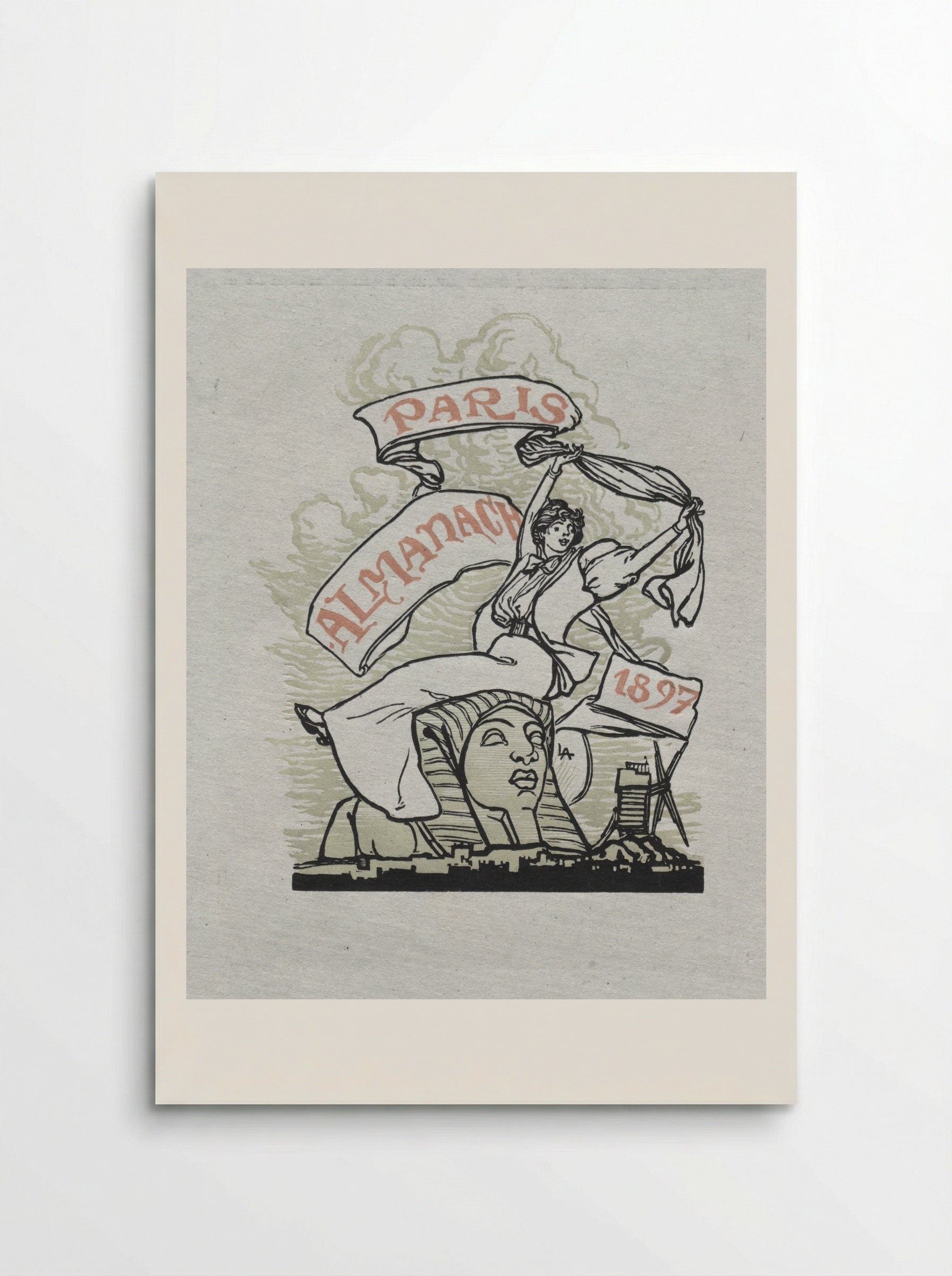 Paris Almanac, 1897: Decorative Border, Spring - Auguste Louis Lepère - Poster