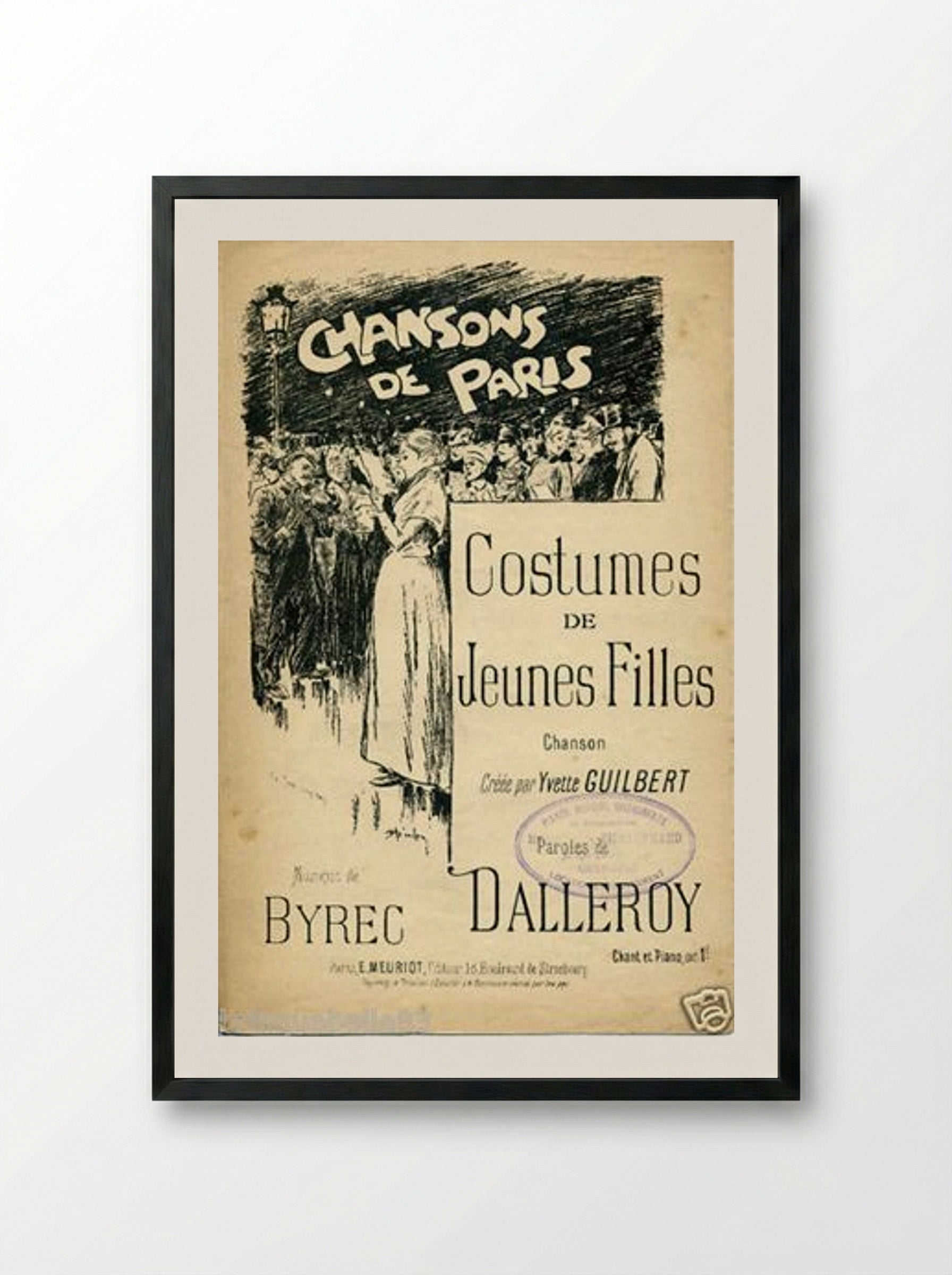 Paris En Chansons - Théophile Steinlen - Framed Print Black