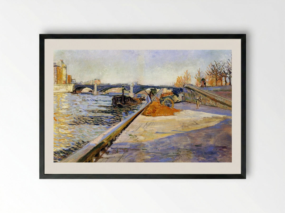 Paris, Quai de la Tournelle - Paul Signac - Framed Print Black