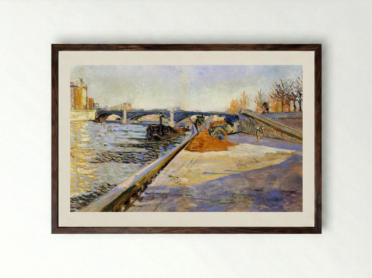 Paris, Quai de la Tournelle - Paul Signac - Framed Print Dark Wood