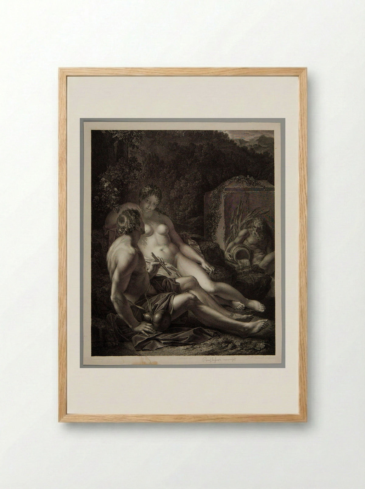 Paris and Oenone - Jean François Ribault - Framed Print Wood