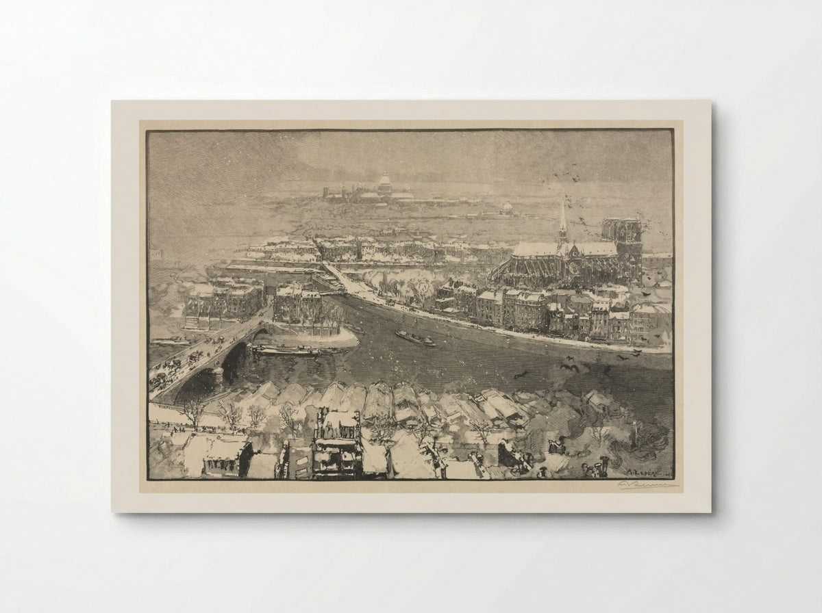 Paris under Snow - Auguste Louis Lepère - Poster