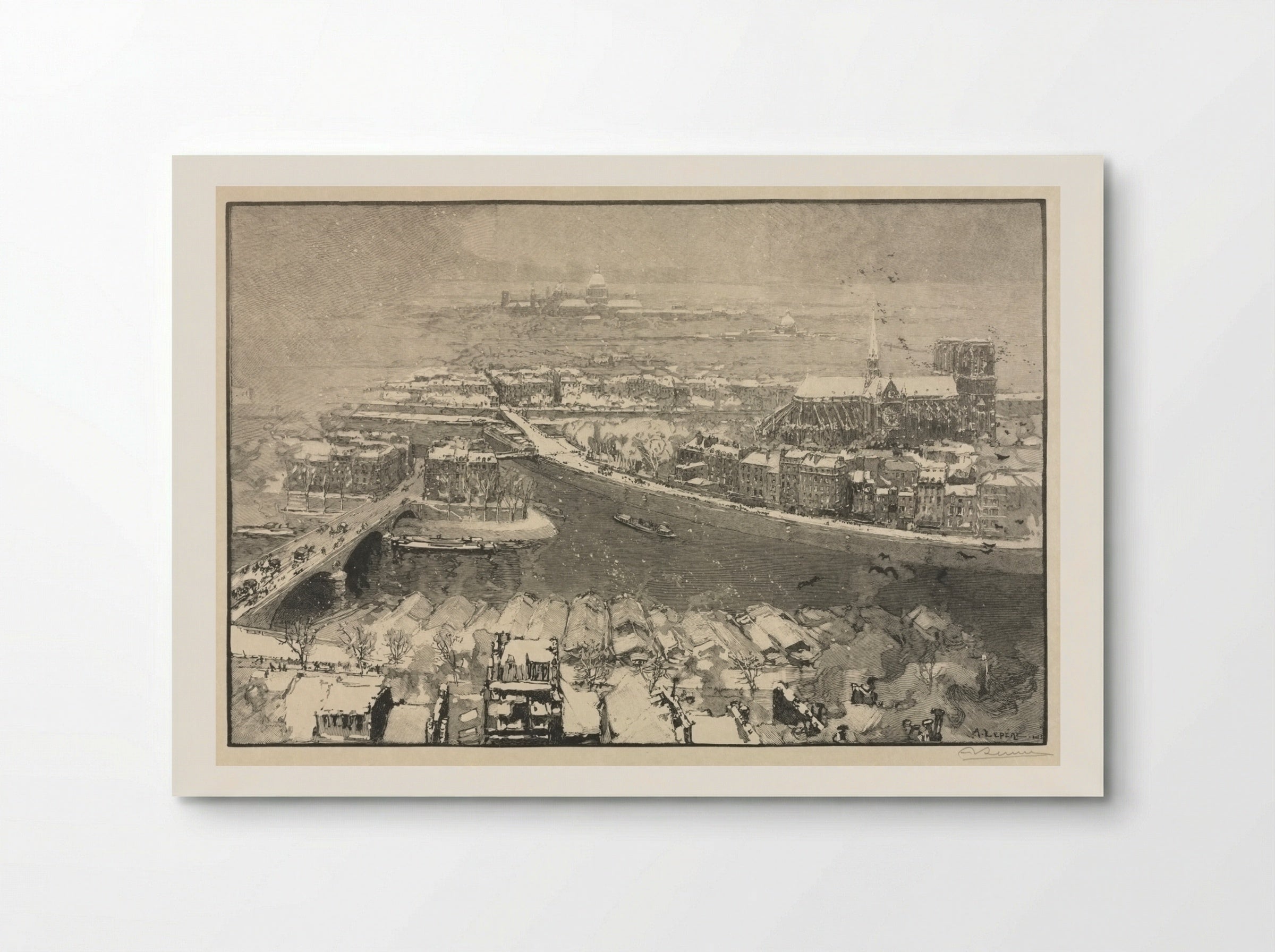 Paris under Snow - Auguste Louis Lepère - Poster