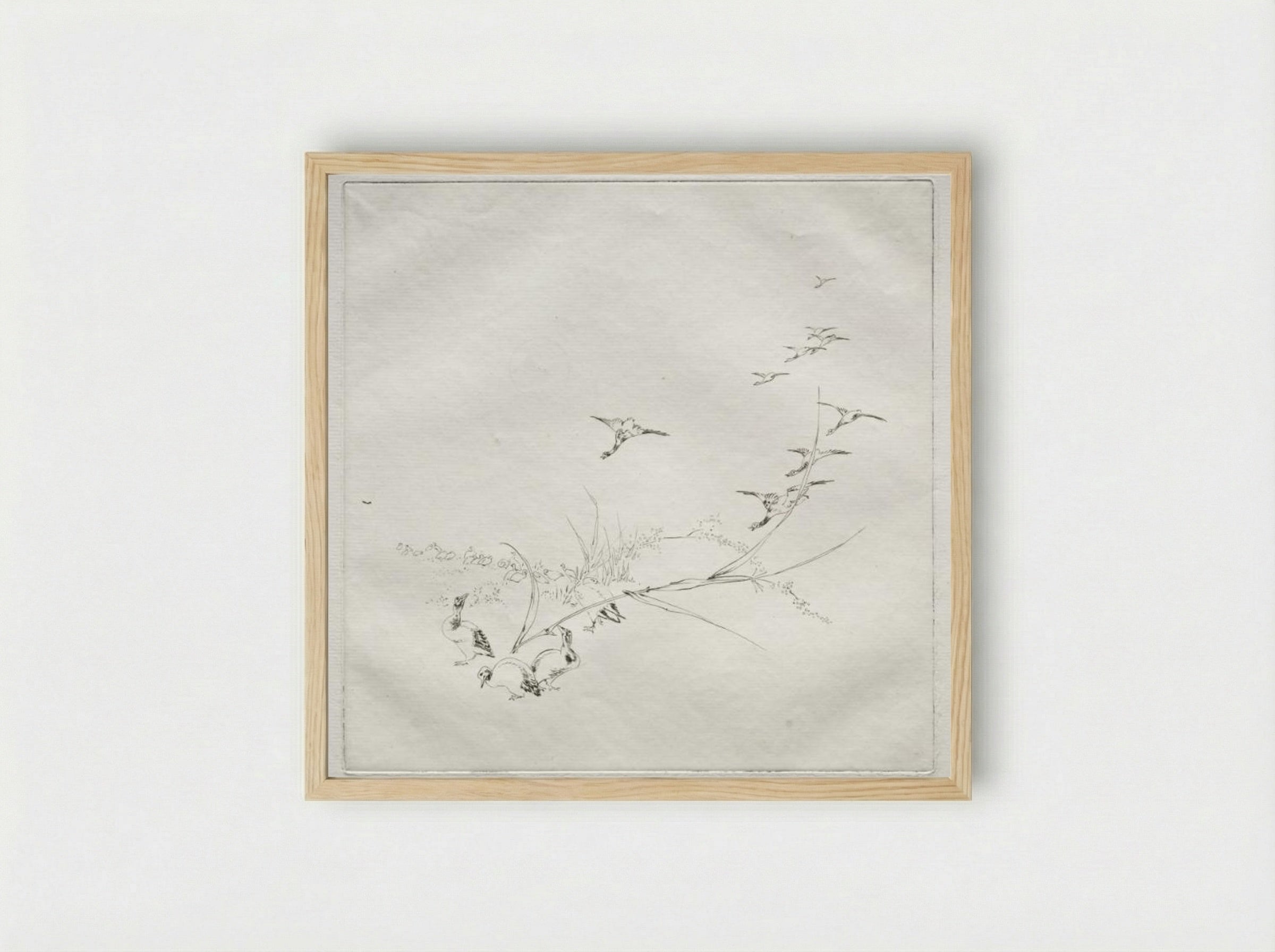 Parisian Service (Haviland service): Right in the sun (no. 9) - Félix Bracquemond - Framed Print Wood