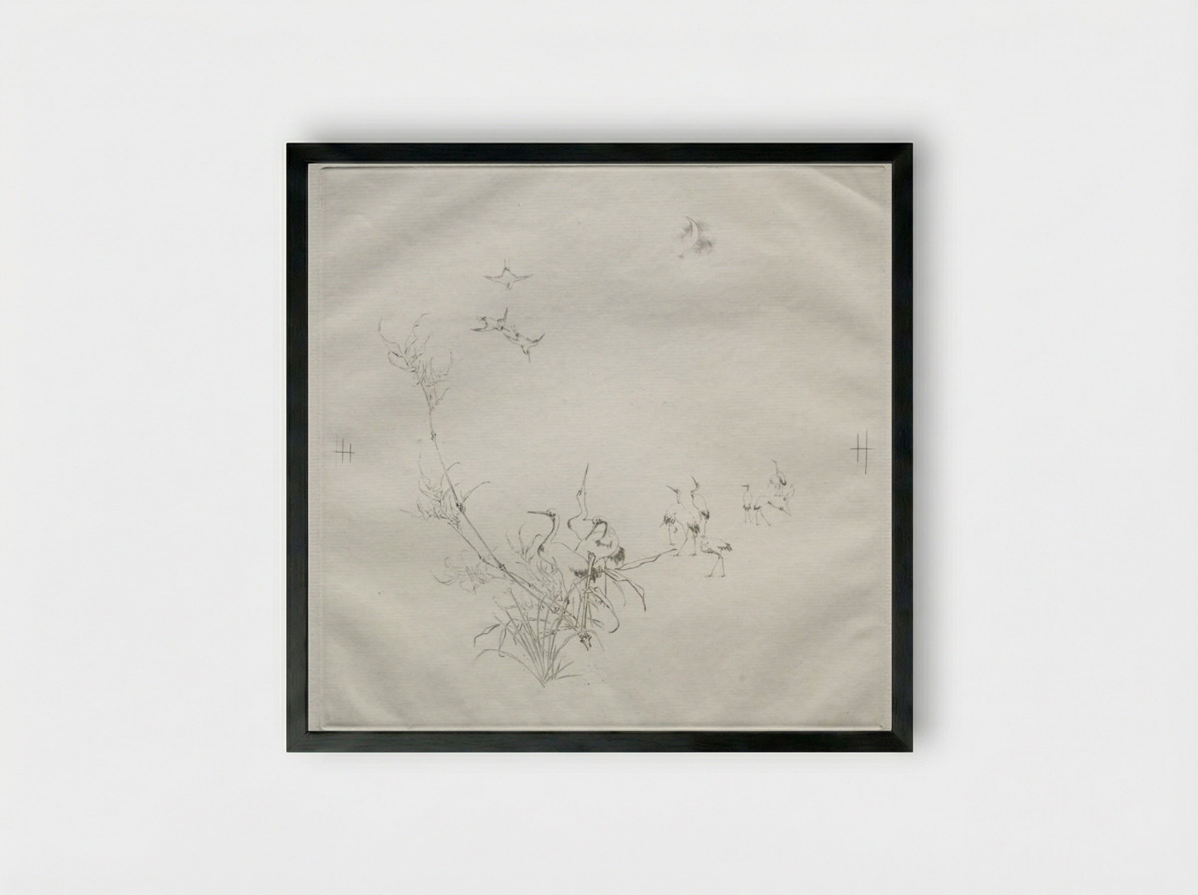 Parisian Service (Haviland service): The Moon (no. 5) - Félix Bracquemond - Framed Print Black