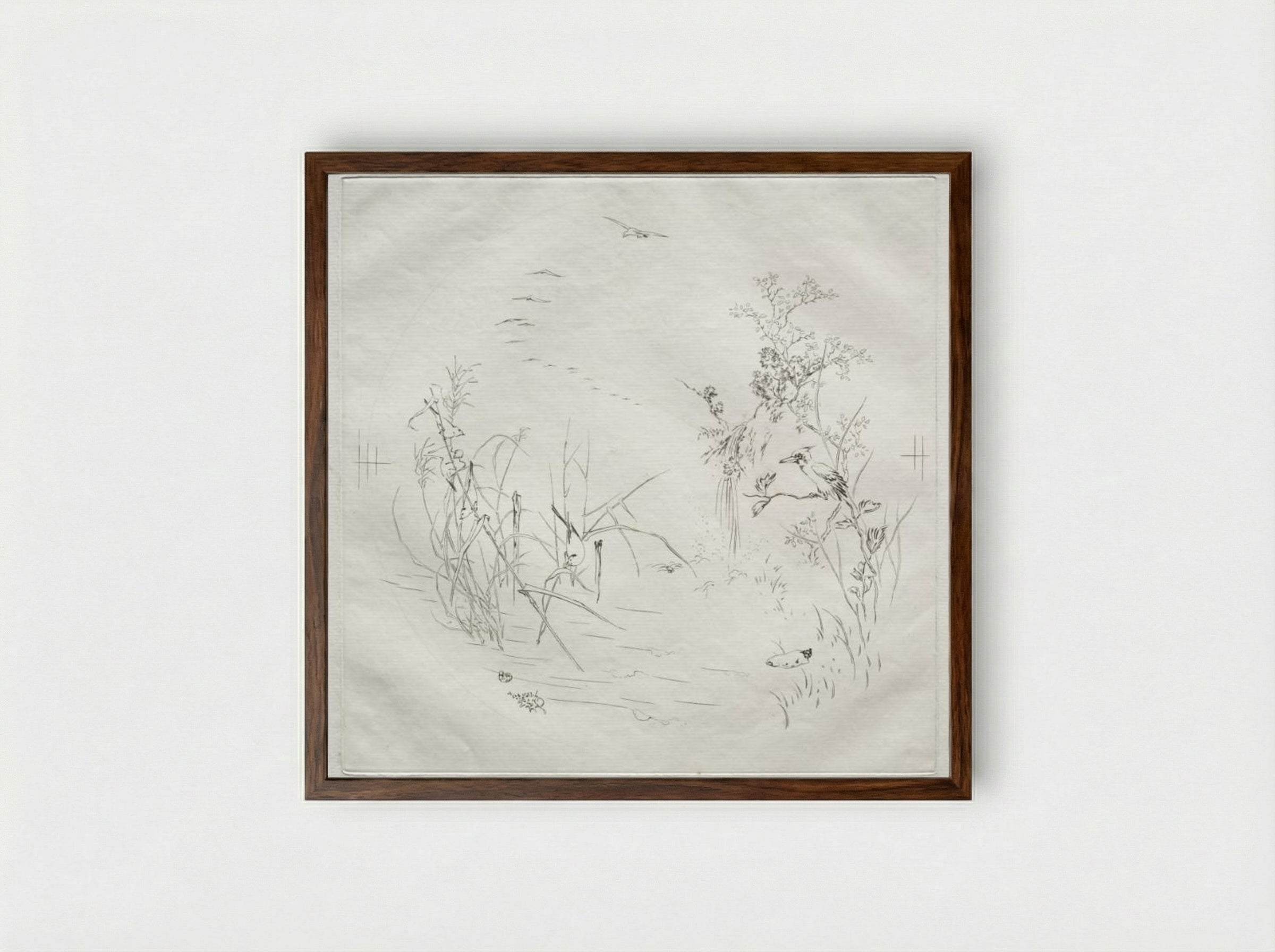 Parisian Service: Calm (no. 3) - Félix Bracquemond - Framed Print Dark Wood