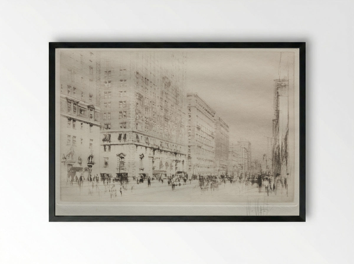 Park Avenue, New York - William Walcot - Framed Print Black