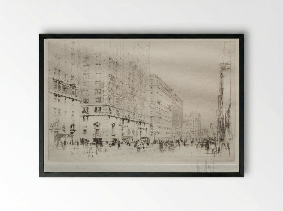 Park Avenue, New York - William Walcot - Framed Print Black