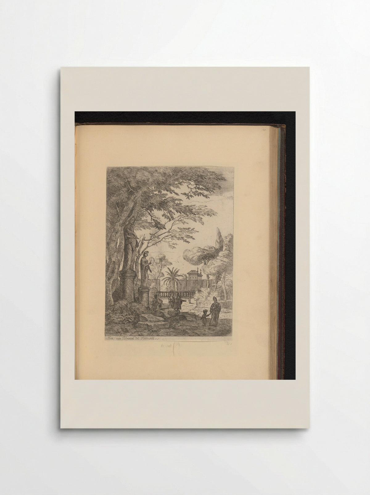 Park met twee beelden - Jan Frans van Bloemen - Poster