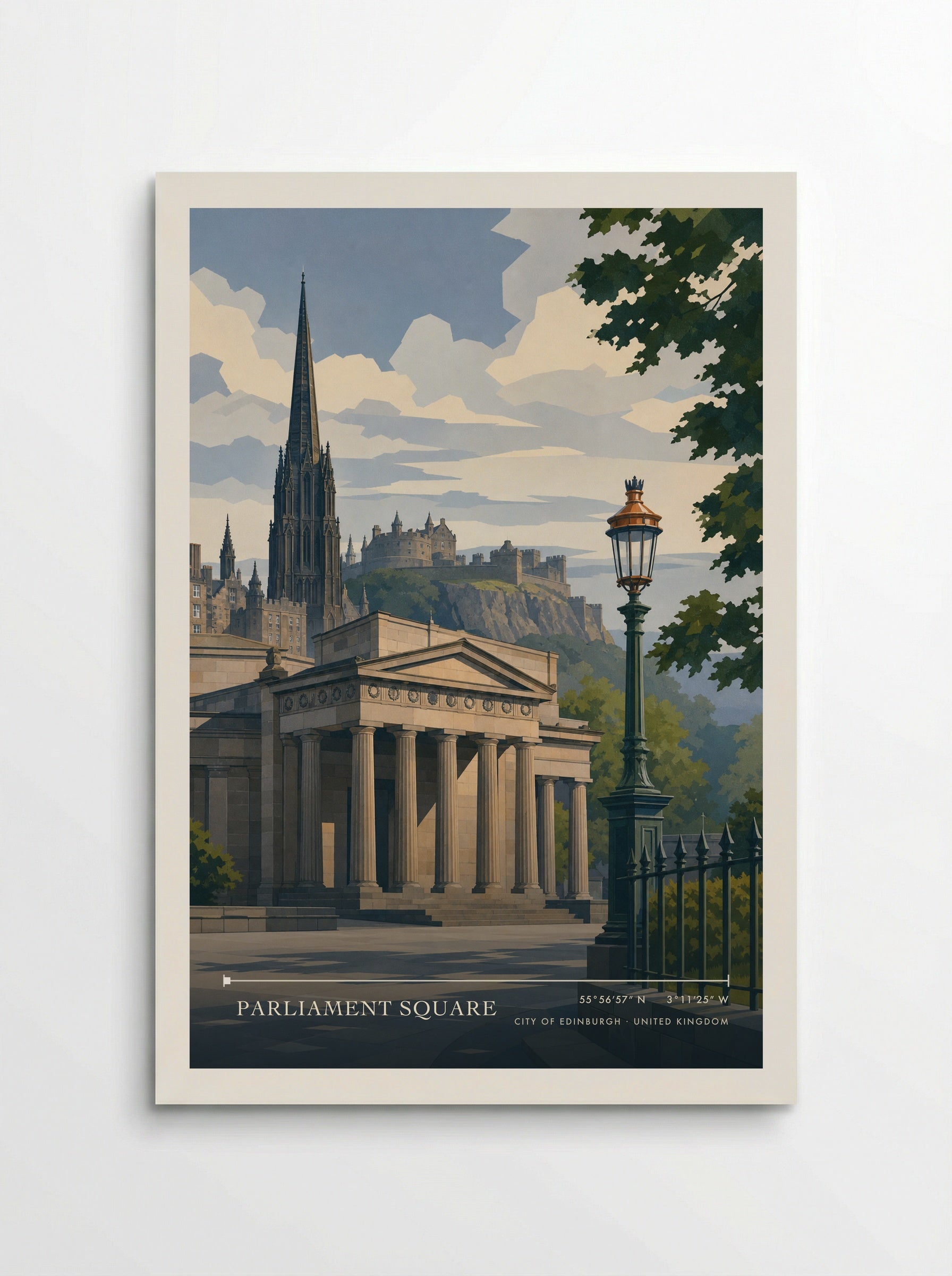 Parliament Square City of Edinburgh United Kingdom Travel Poster - Poster