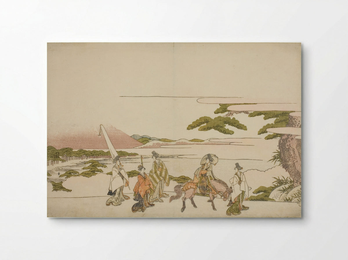 Parody of Ariwara no Narihira's Eastern Journey - Katsushika Hokusai - Poster