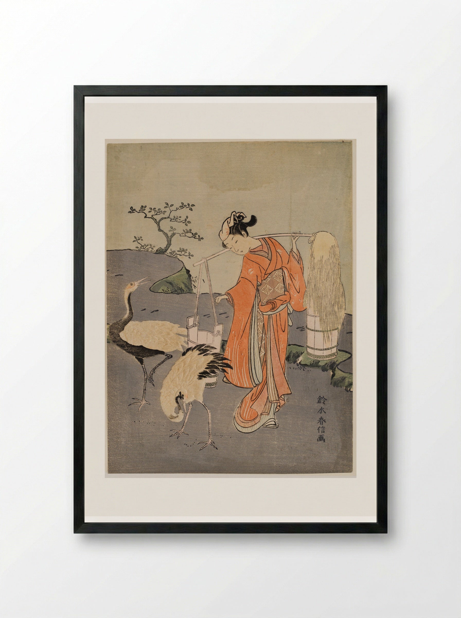 Parody of Lin Heqing (Rinnasei) - Suzuki Harunobu - Framed Print Black