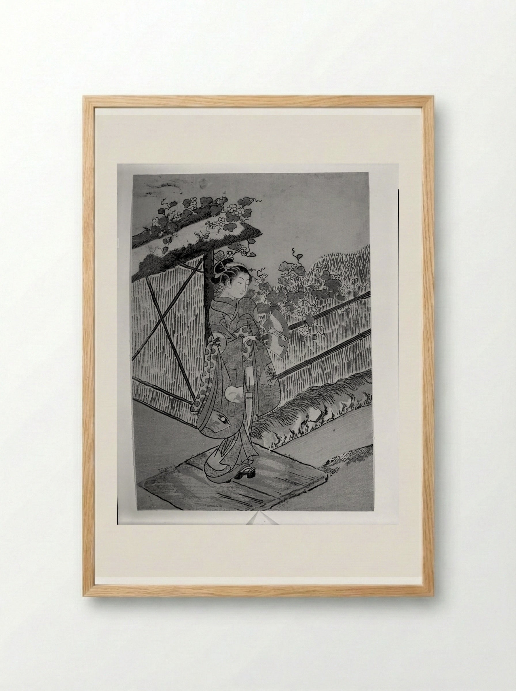 Parody of the Yūgao Chapter of the Tale of Genji - Suzuki Harunobu - Framed Print Wood
