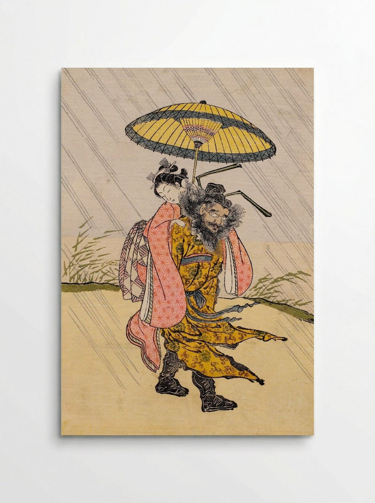 Parody with Young Girl as a Daoist Immortal Handaka Sonja Conjuring a Dragon from a Bowl - Suzuki Harunobu - Poster