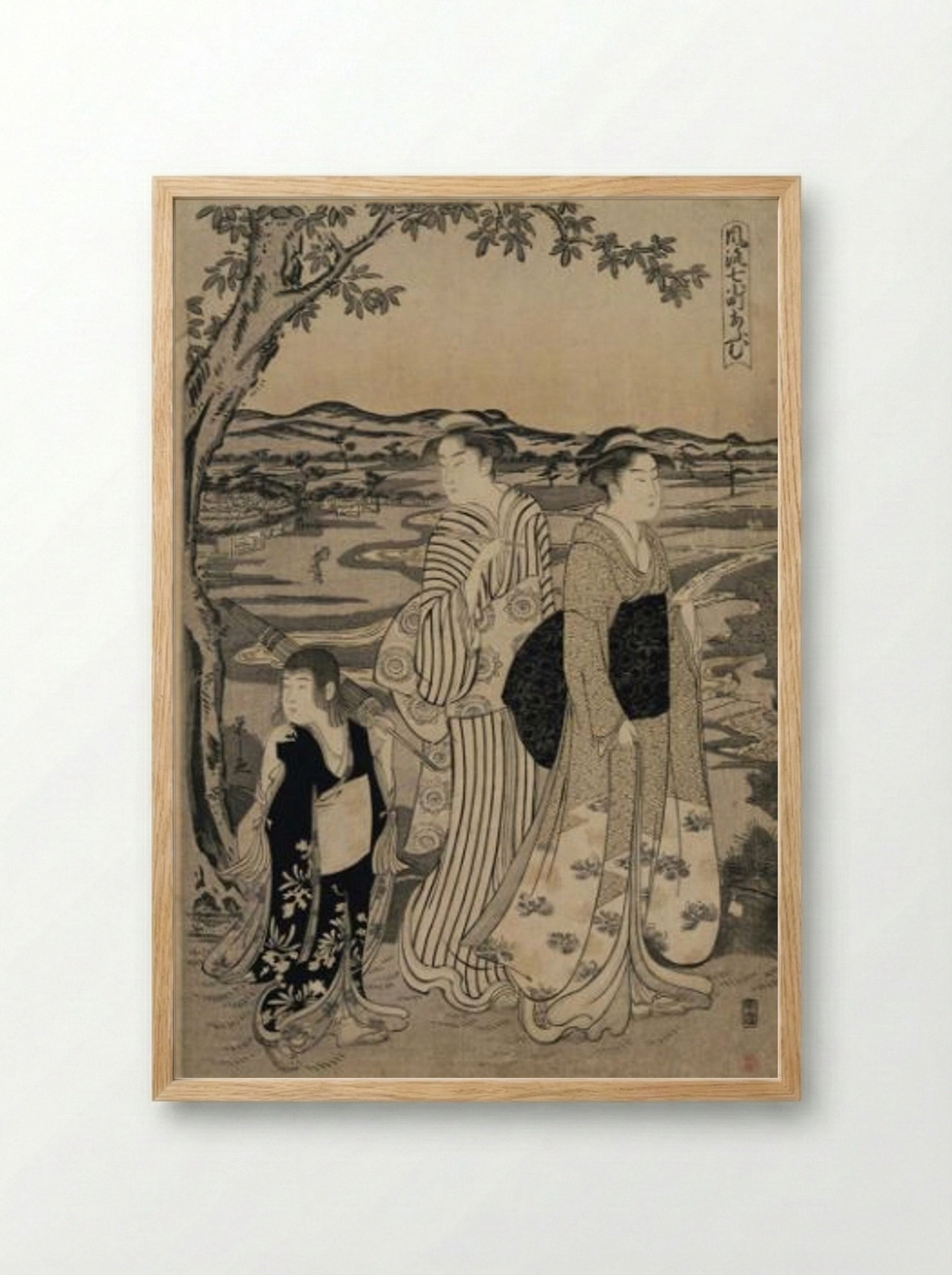 Parrot Komachi - Chōbunsai Eishi - Framed Print Wood