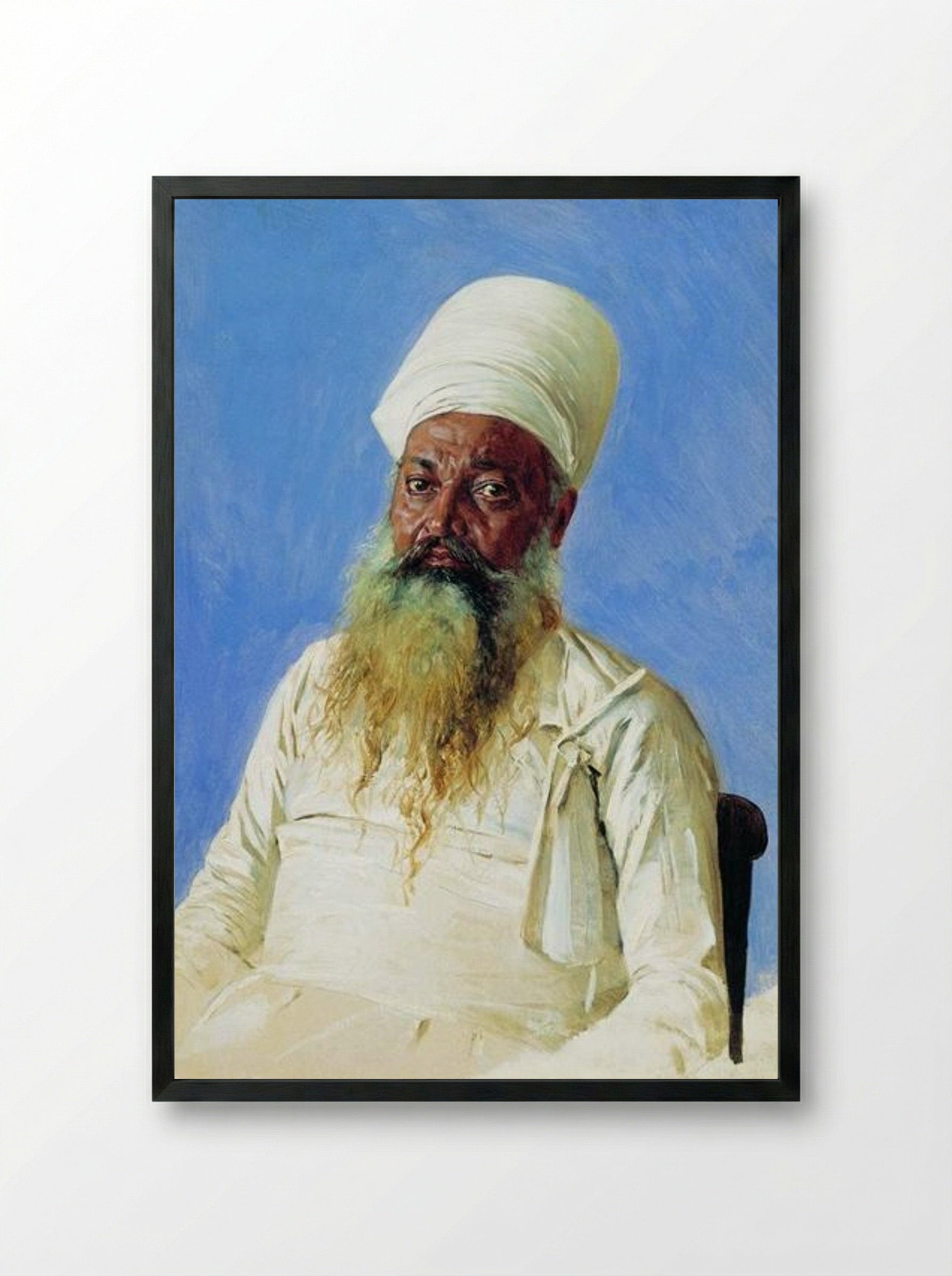 Parsi Priest (Fire-Worshipper), Bombay - Vasily Vereshchagin - Framed Print Black