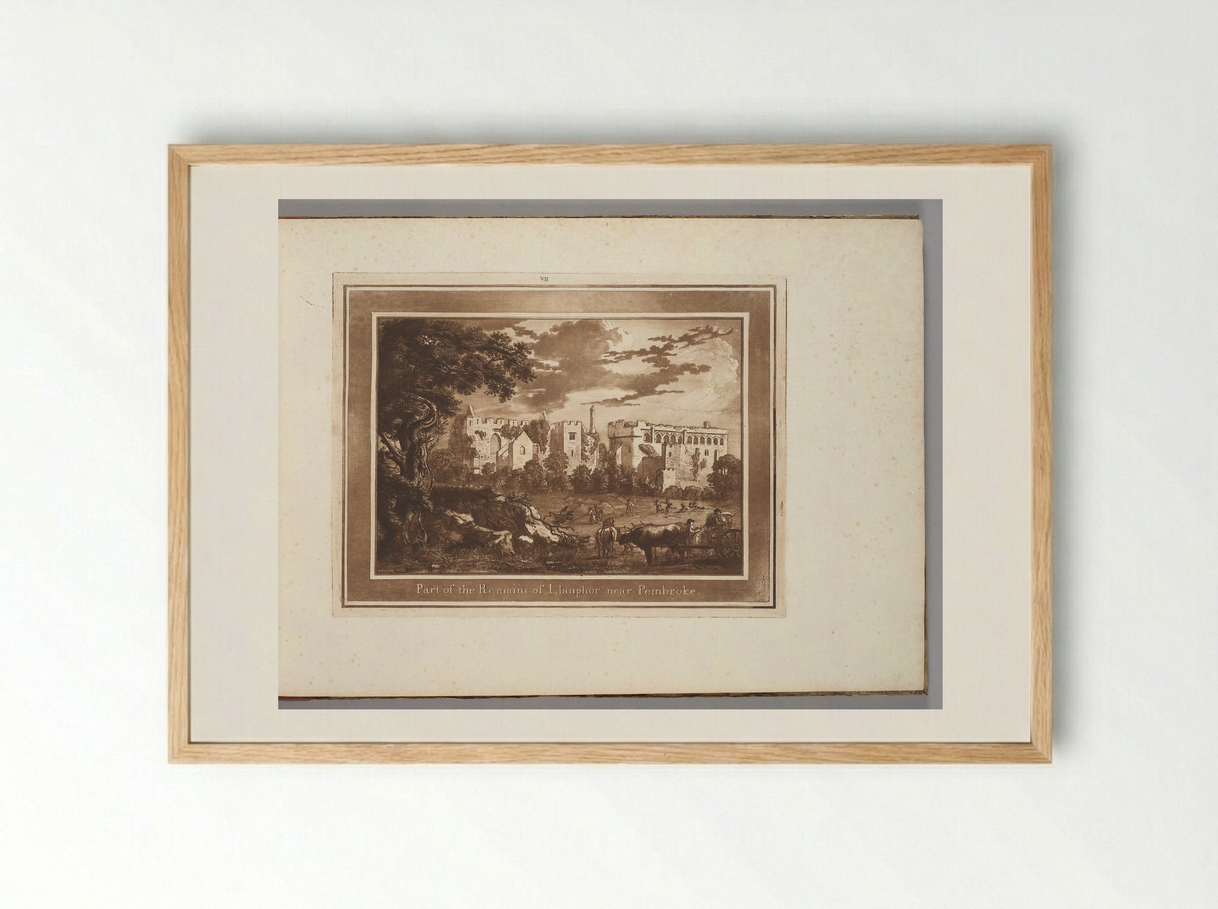 Part of the Remains of Llanphor near Pembroke - Paul Sandby - Framed Print Wood