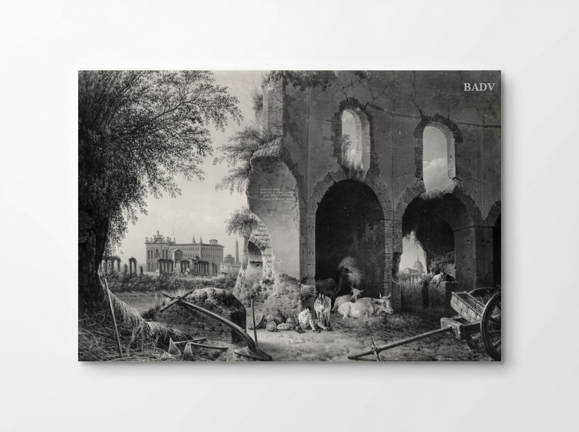 Part of the Vault of the Temple of Minerva Medica in Rome - Josephus Augustus Knip - Poster