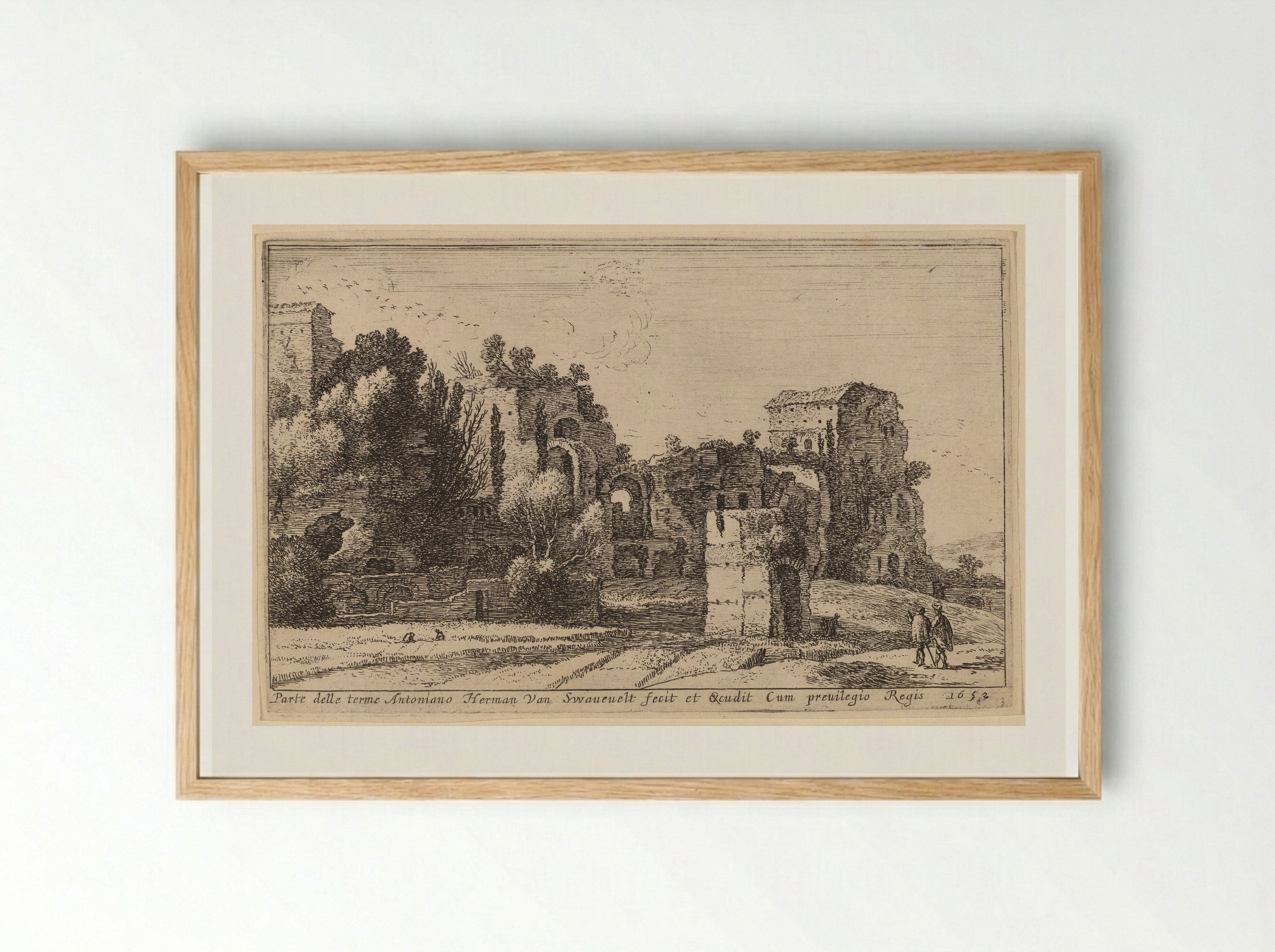 Parte delle terme Antoniano - Herman van Swanevelt - Framed Print Wood