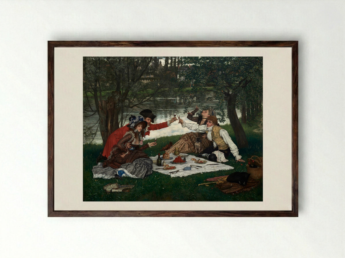 Partie Carrée - James Tissot - Framed Print Dark Wood