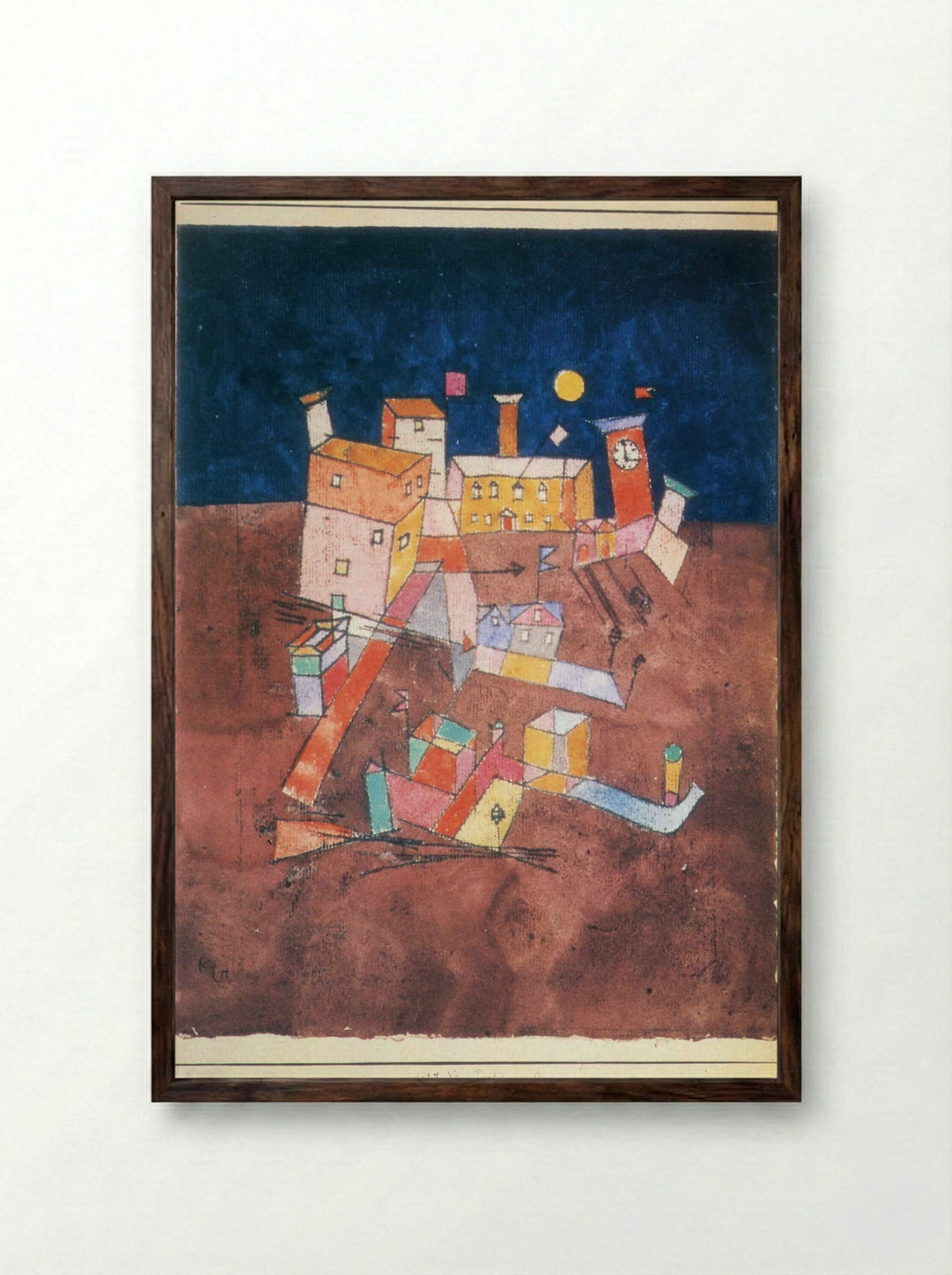 Partie aus G - Paul Klee - Framed Print Dark Wood