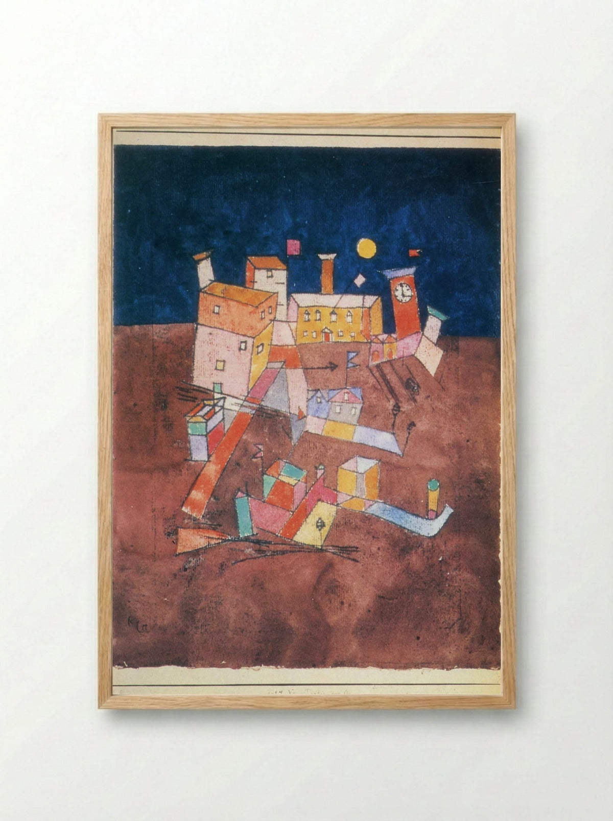 Partie aus G - Paul Klee - Framed Print Wood
