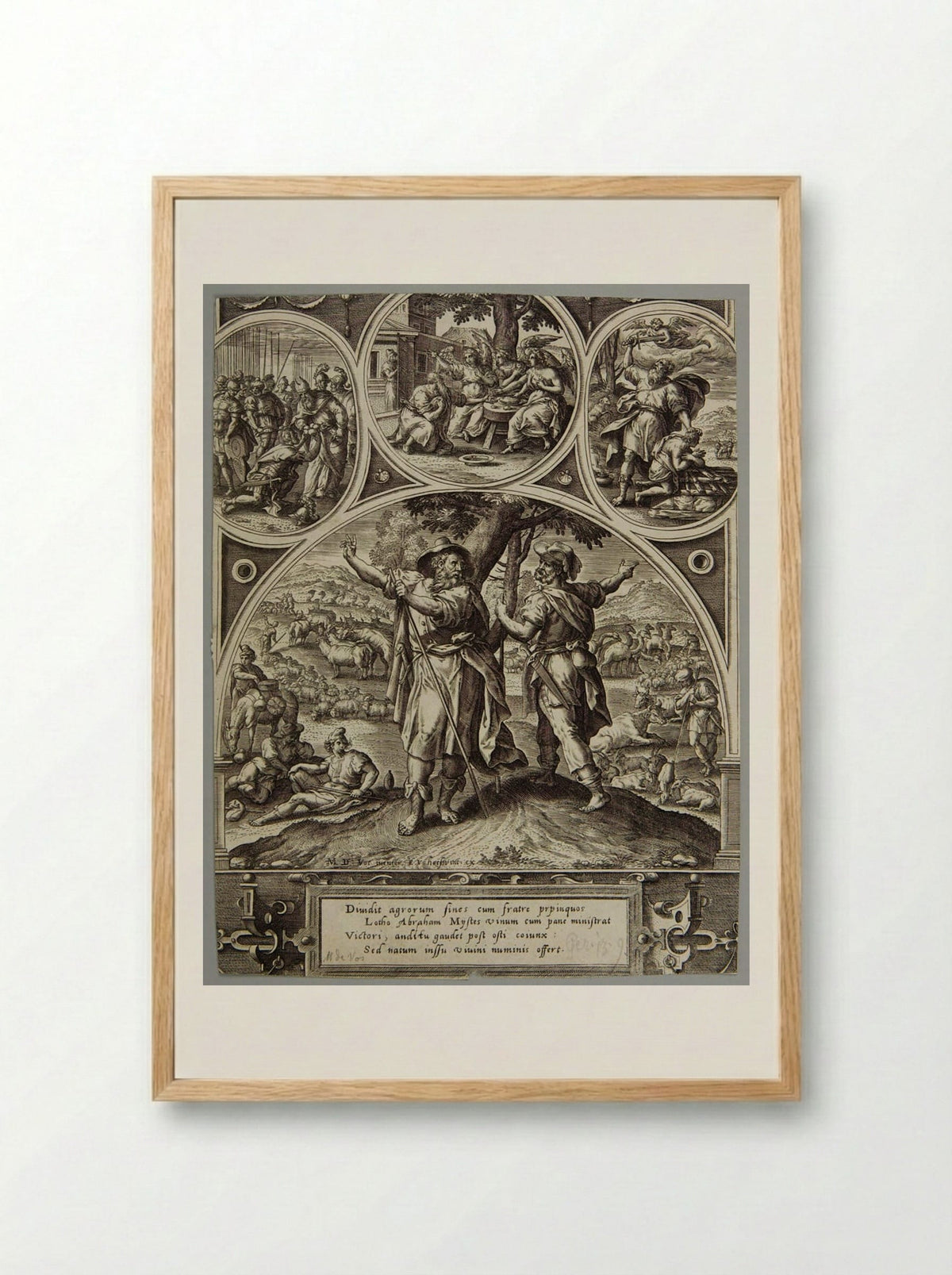 Parting of Abraham and Lot - Adriaen Collaert - Framed Print Wood