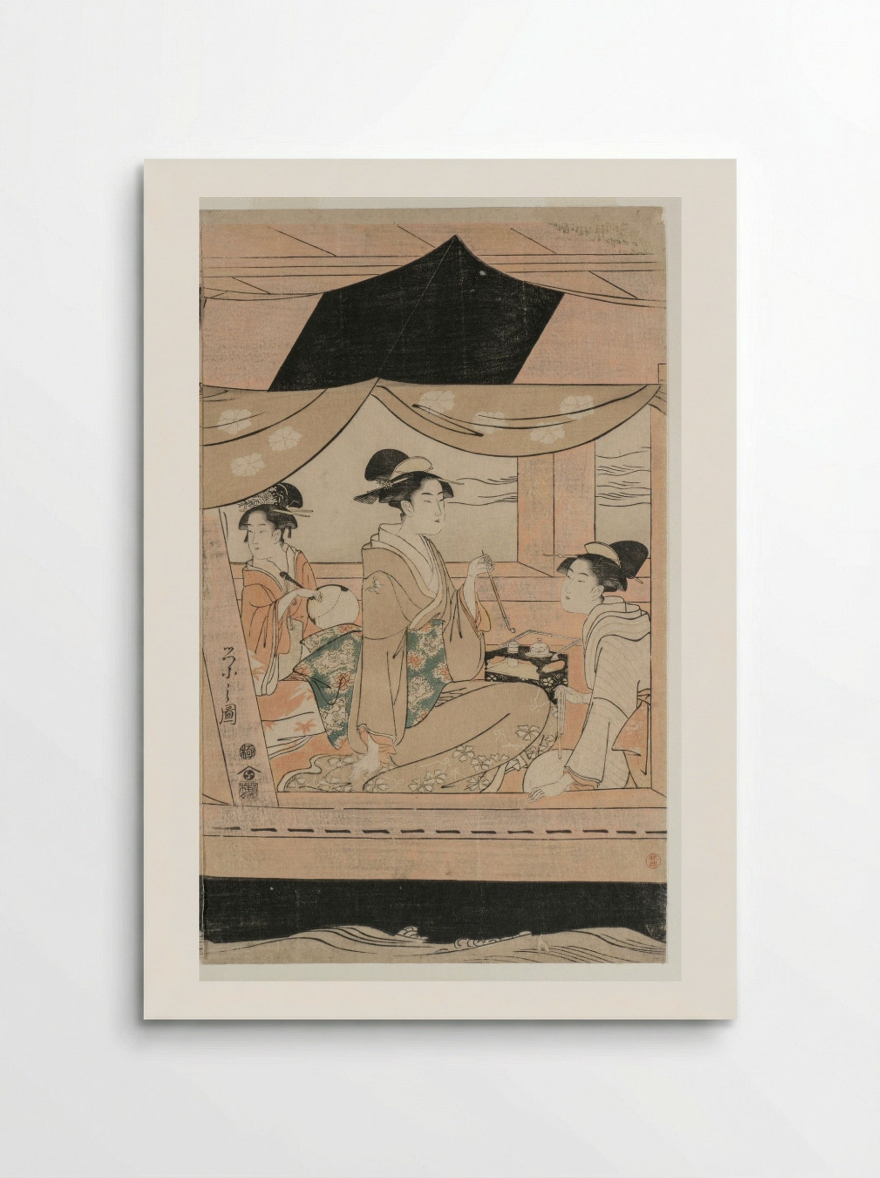 Party on the Pleasure Boat Kawaichimaru - Chōbunsai Eishi - Poster