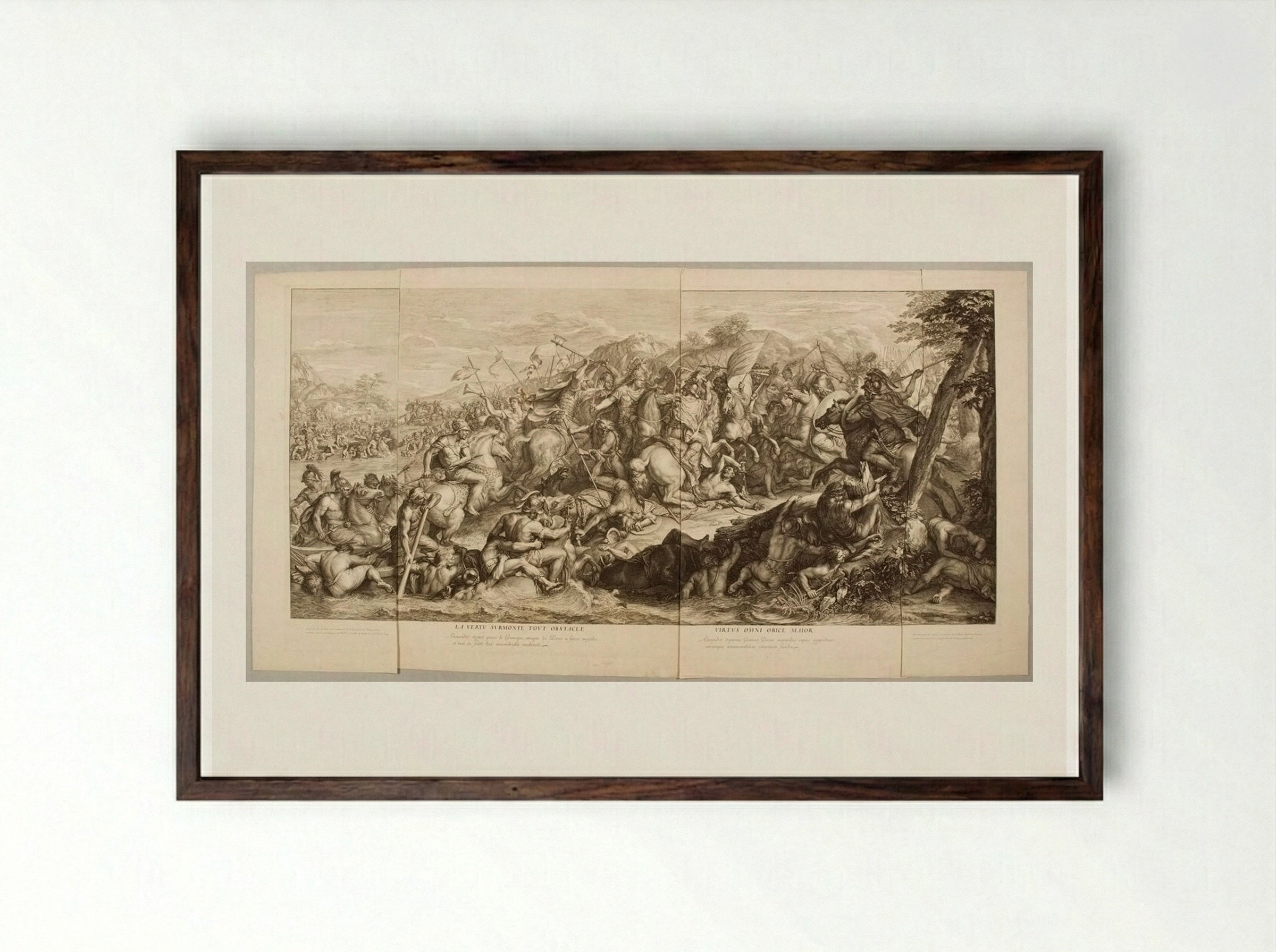 Passage of the Granicus - Gérard Audran - Framed Print Dark Wood