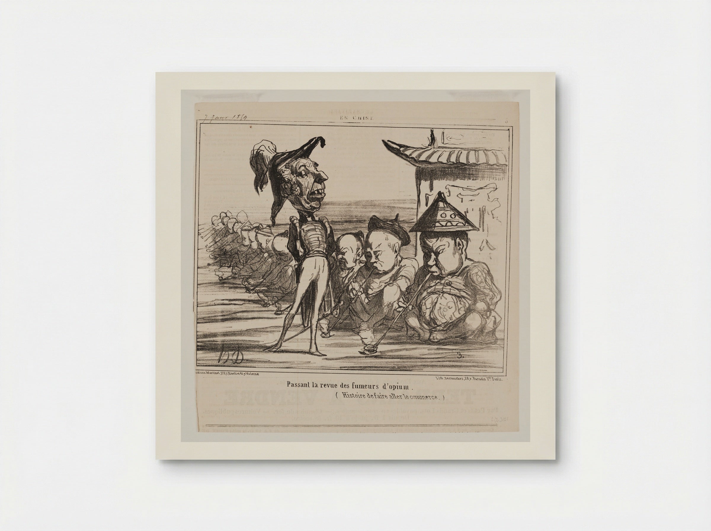 Passant la revue des fumeurs d'opium - Honoré-Victorin Daumier - Poster