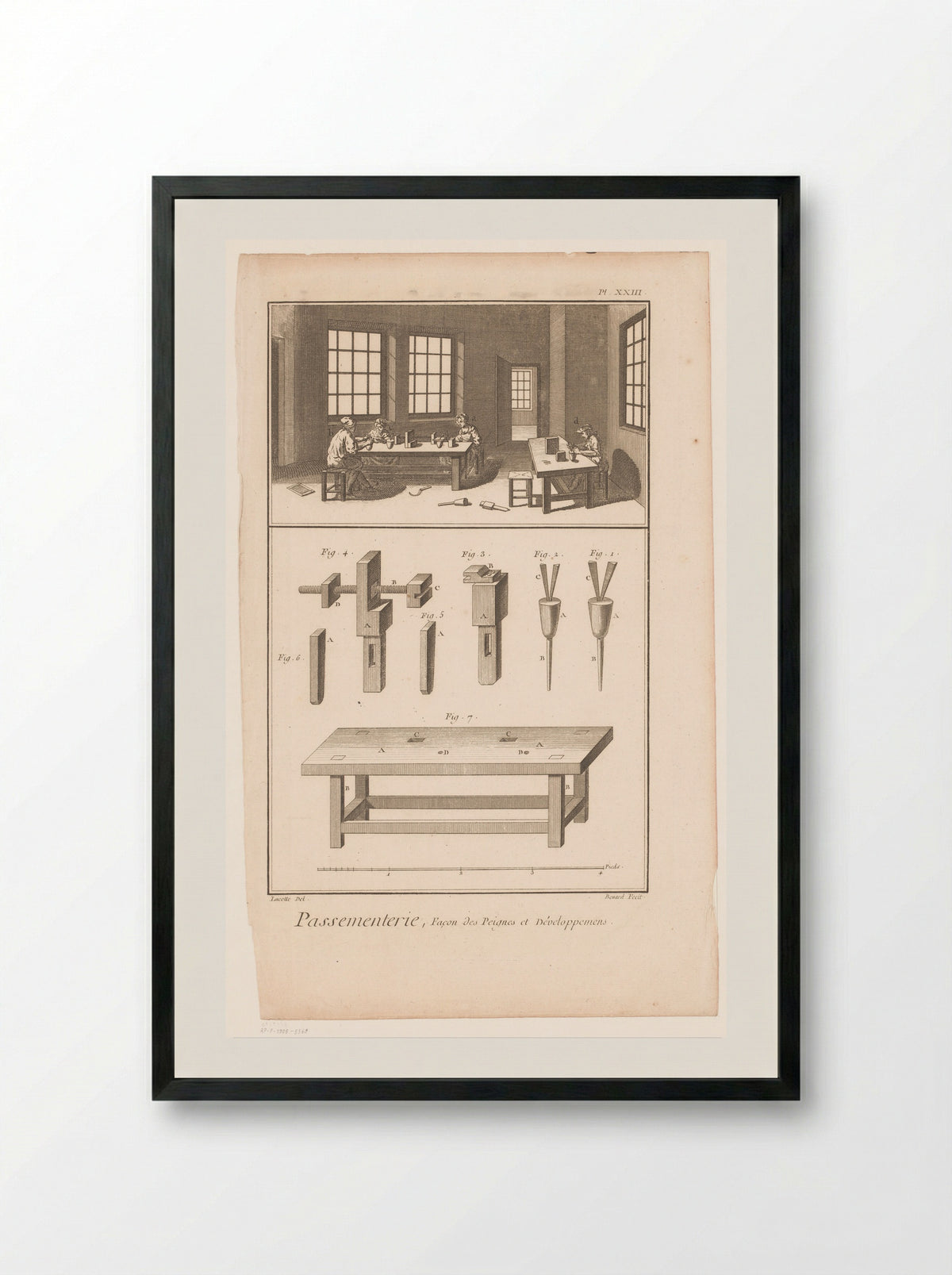 Passementerie, Façon des Peignes et Développements - Robert Bénard - Framed Print Black