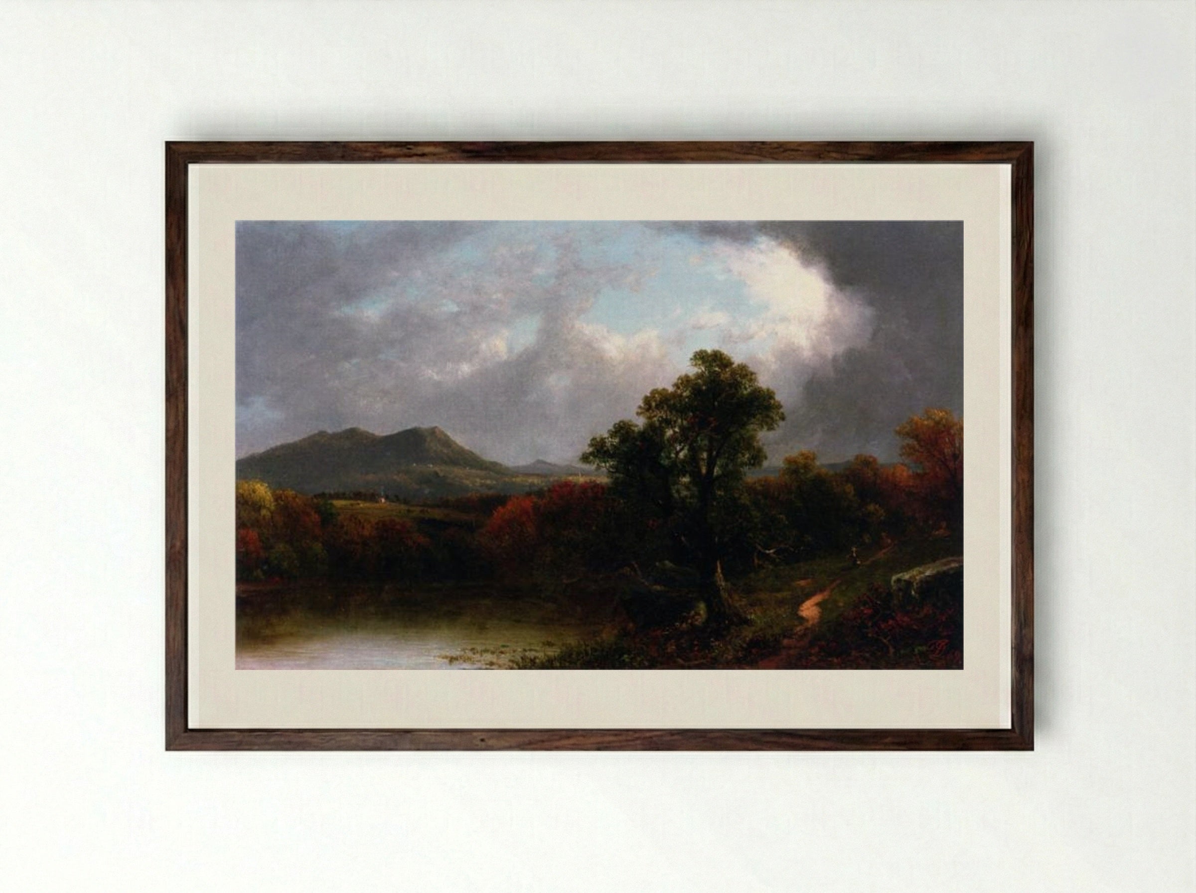 Passing Storm Clouds - David Johnson - Framed Print Dark Wood
