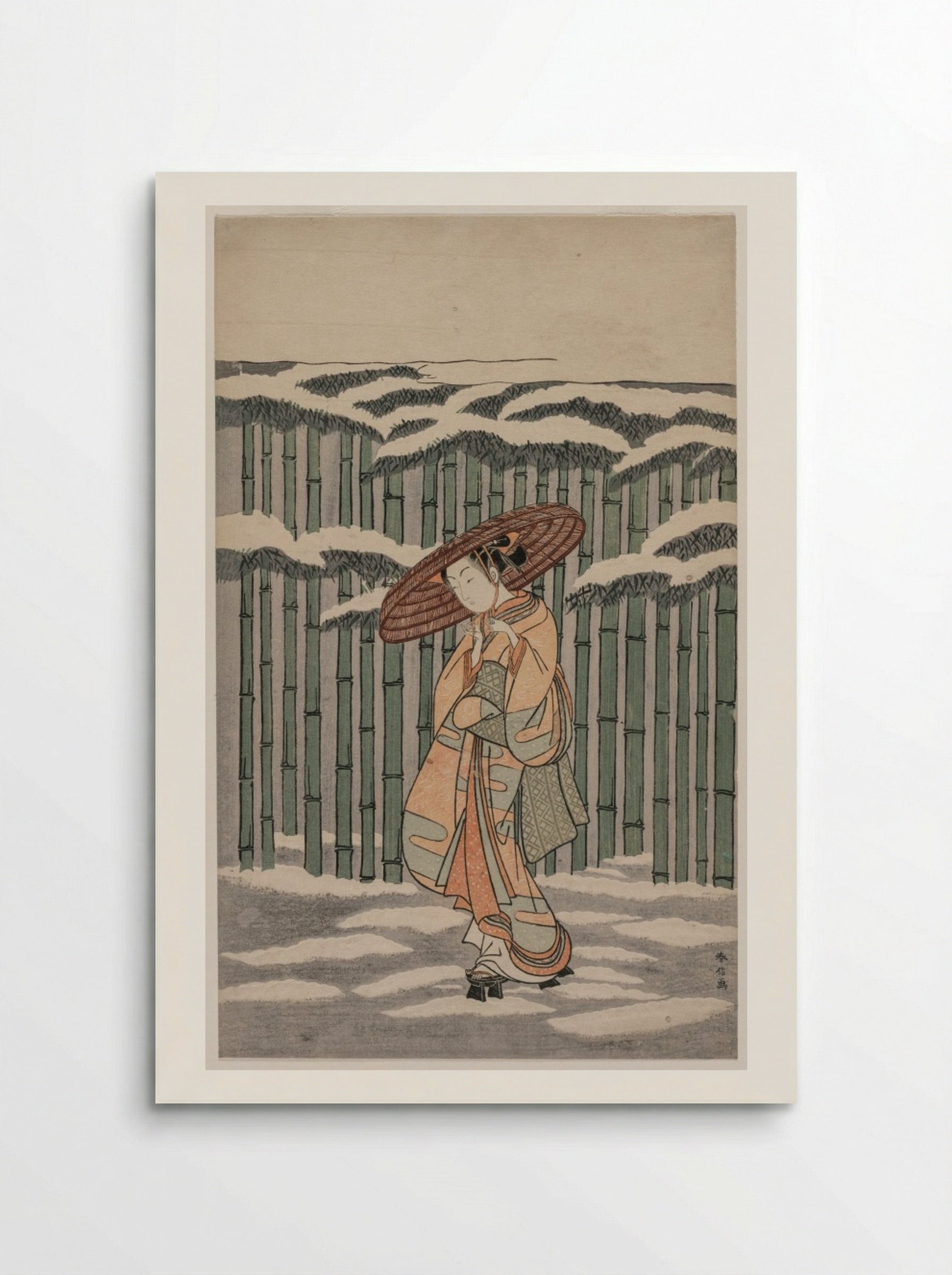 Passing the Bamboo Grove - Suzuki Harunobu - Poster