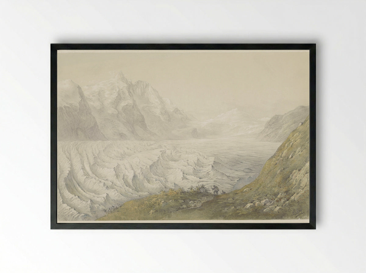 Pasterze Glacier near Heiligenblut - Karoly Lajos Libay - Framed Print Black