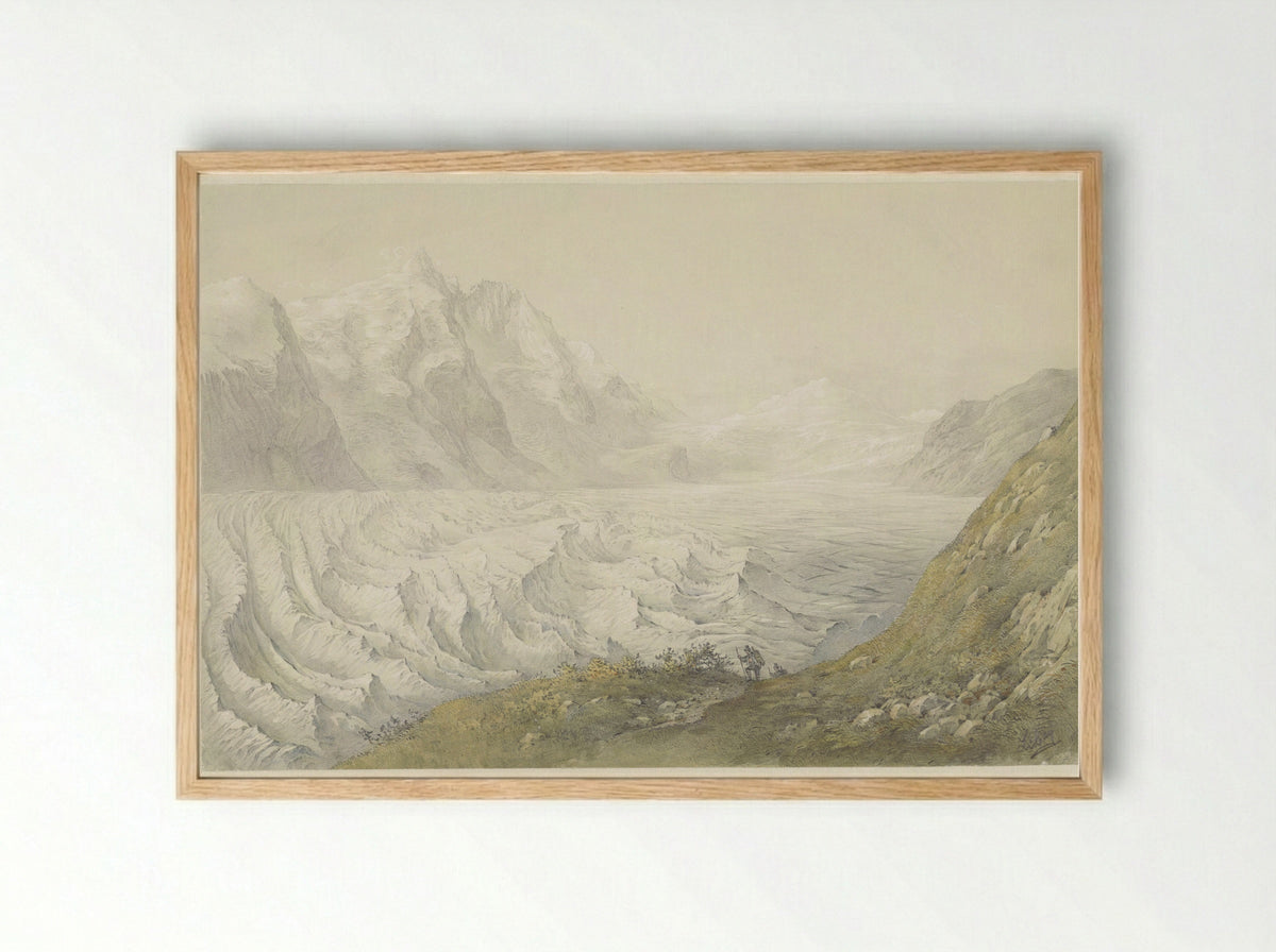 Pasterze Glacier near Heiligenblut - Karoly Lajos Libay - Framed Print Wood