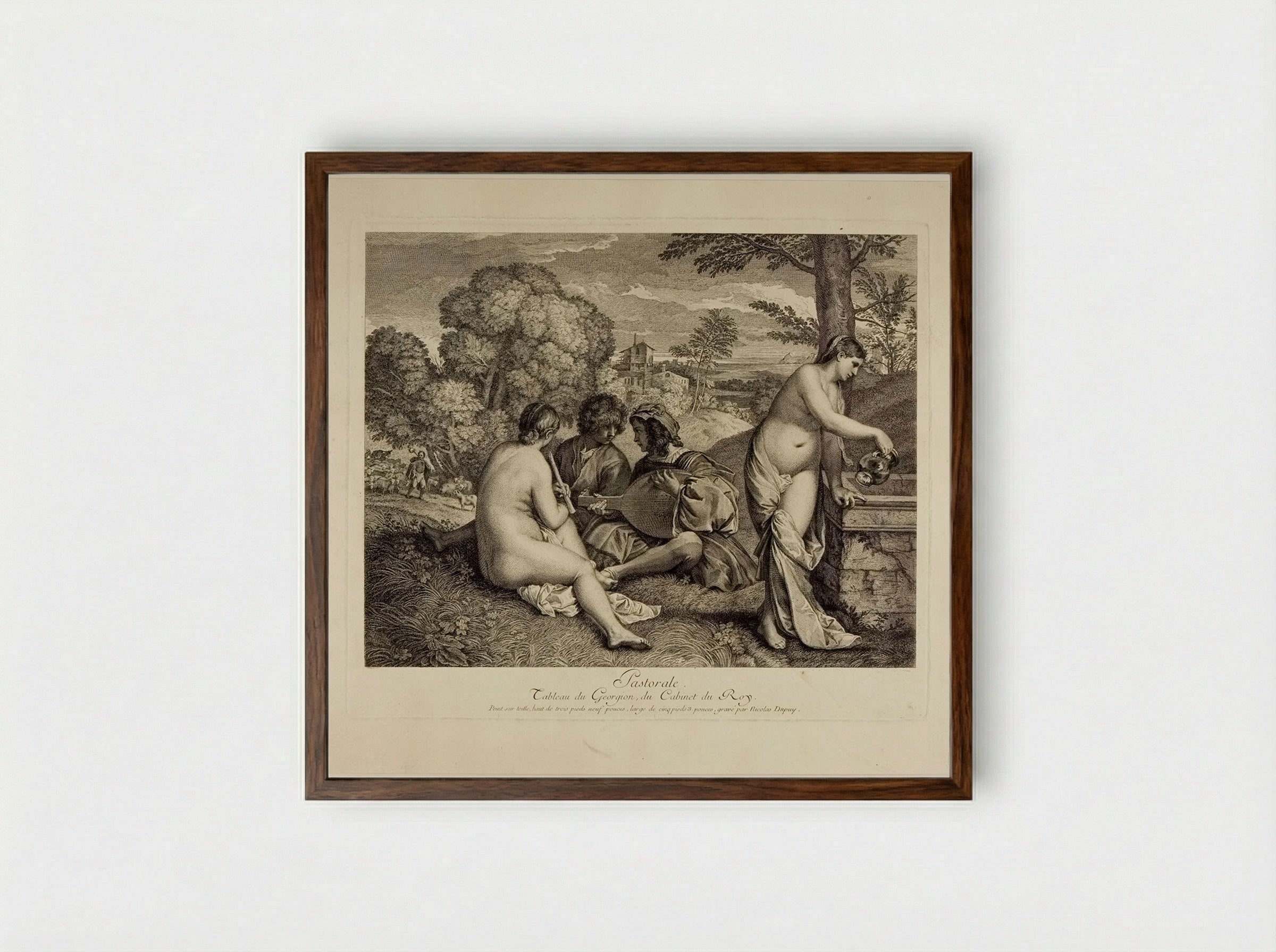 Pastorale - Nicolas Gabriel Dupuis - Framed Print Dark Wood