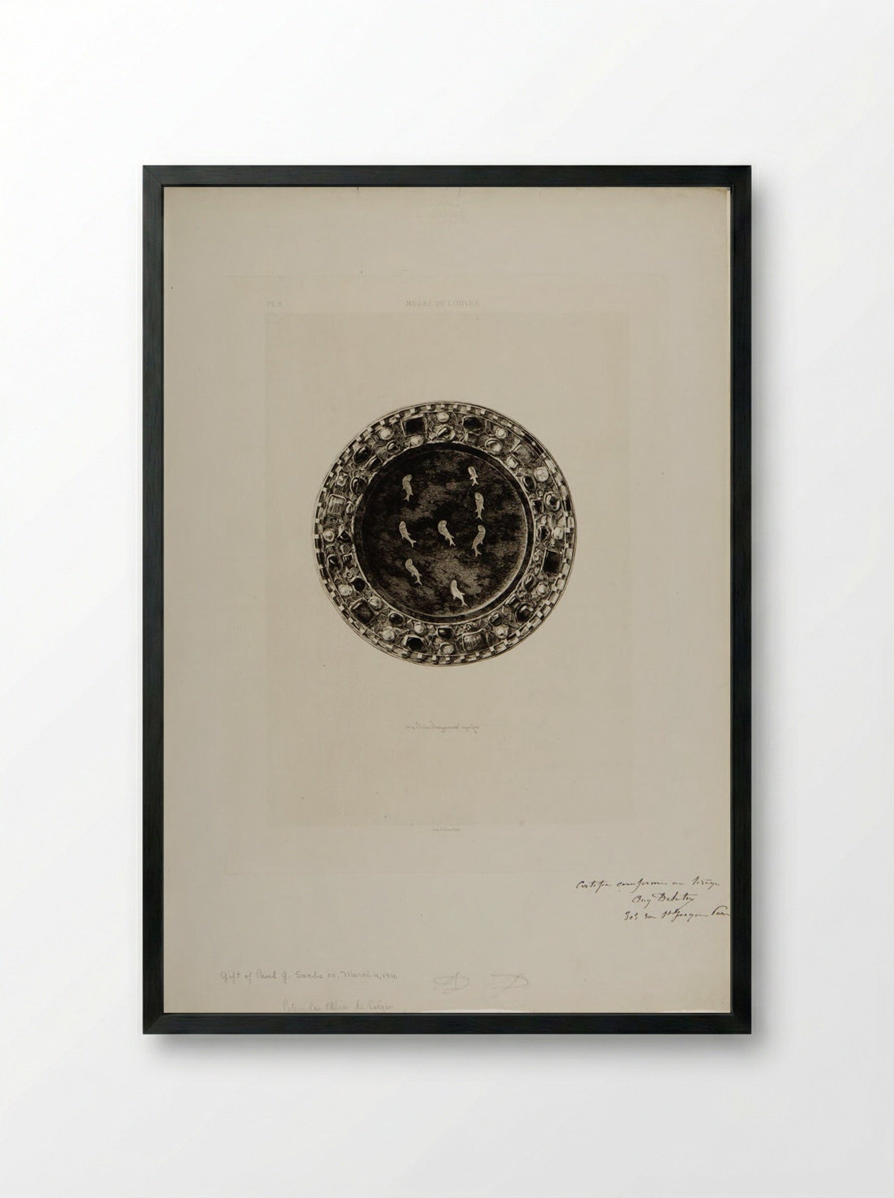 Paten of the Chalice of Suger - Jules Ferdinand Jacquemart - Framed Print Black