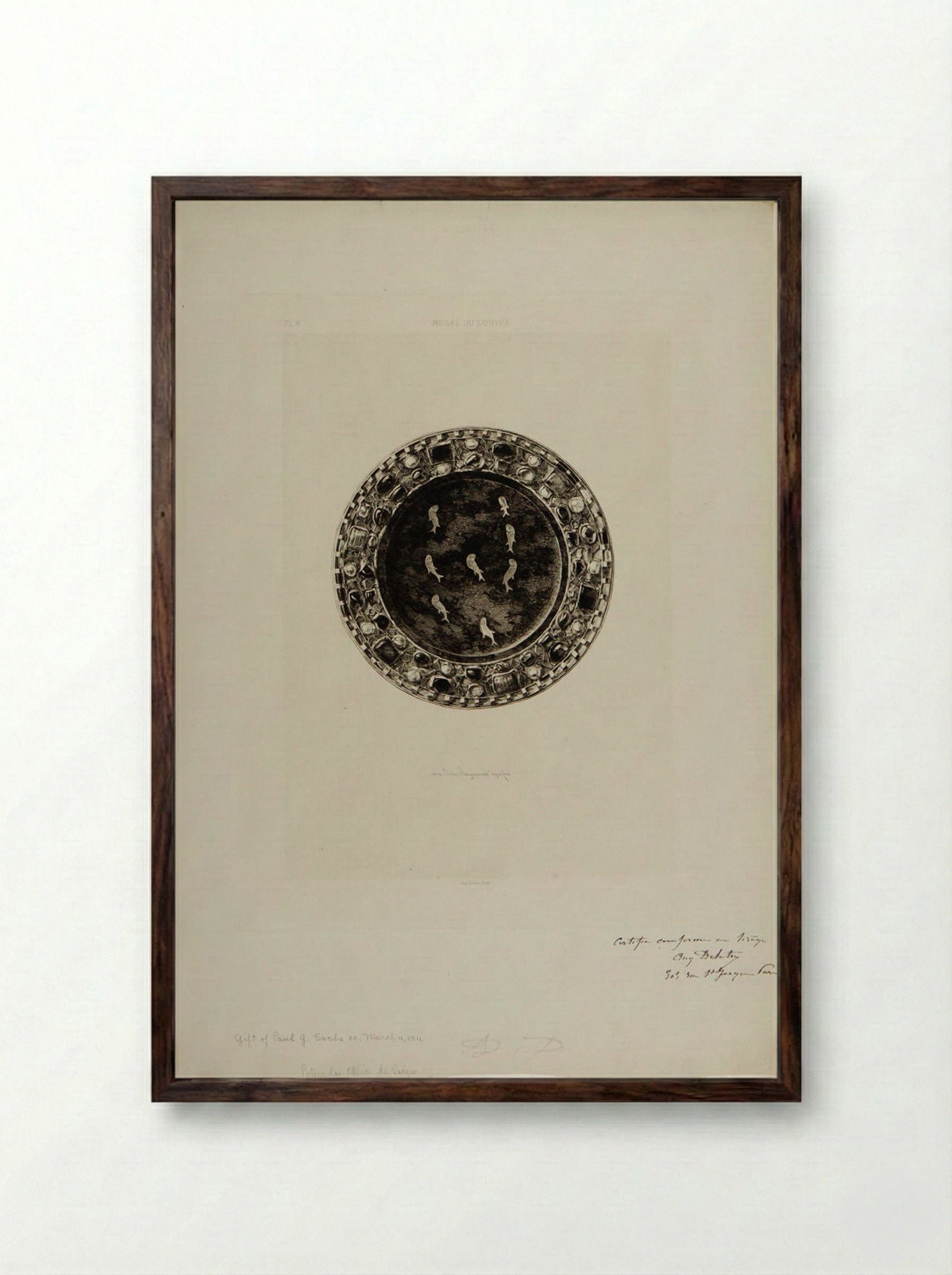 Paten of the Chalice of Suger - Jules Ferdinand Jacquemart - Framed Print Dark Wood