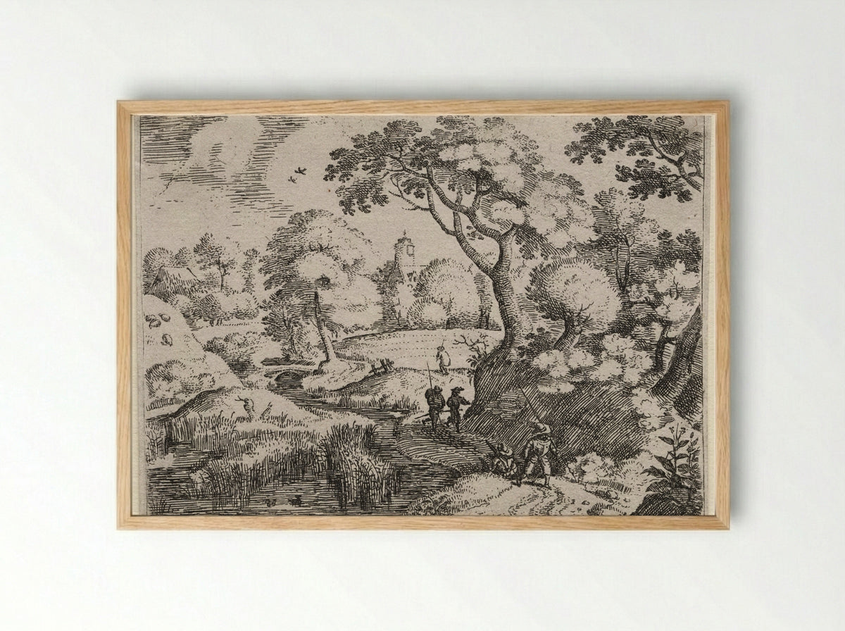 Path Between Swamp and Wooded Bank - Jacob Savery I - Framed Print Wood