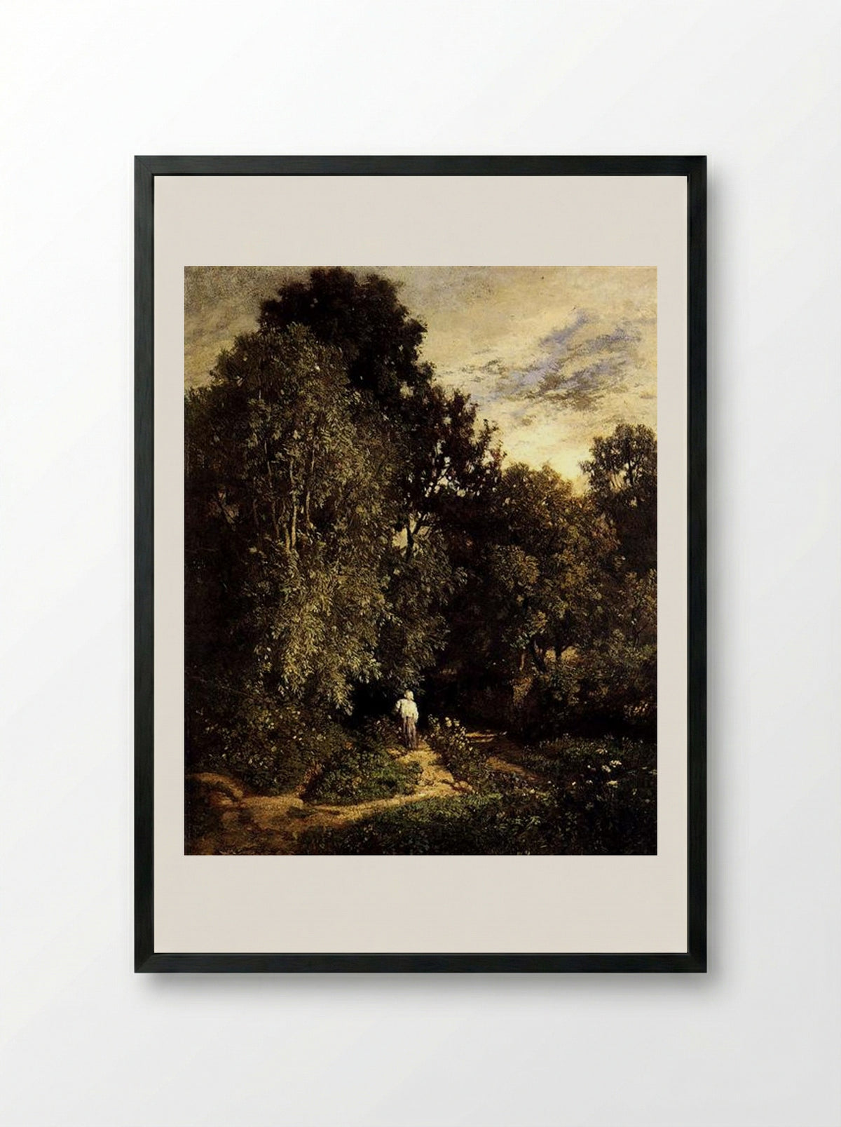 Path in a Small Wood - Constant Troyon - Framed Print Black