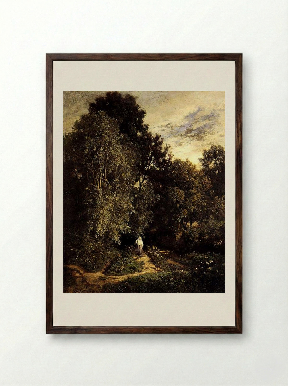 Path in a Small Wood - Constant Troyon - Framed Print Dark Wood