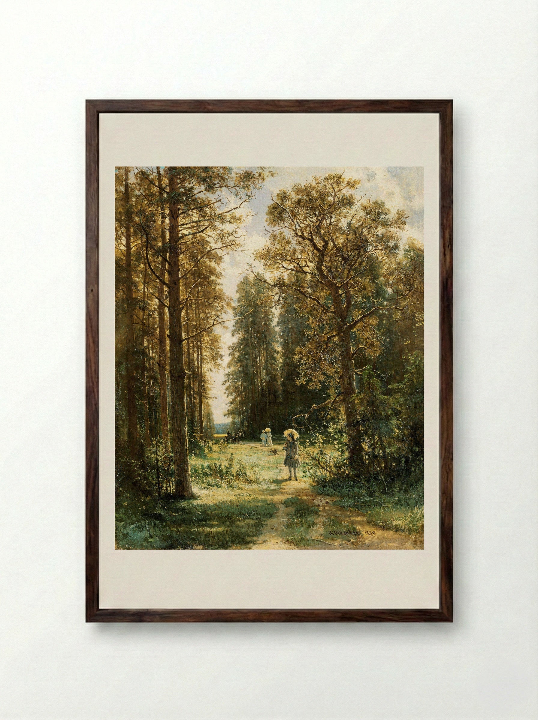 Path in the Forest - Ivan Shishkin - Framed Print Dark Wood
