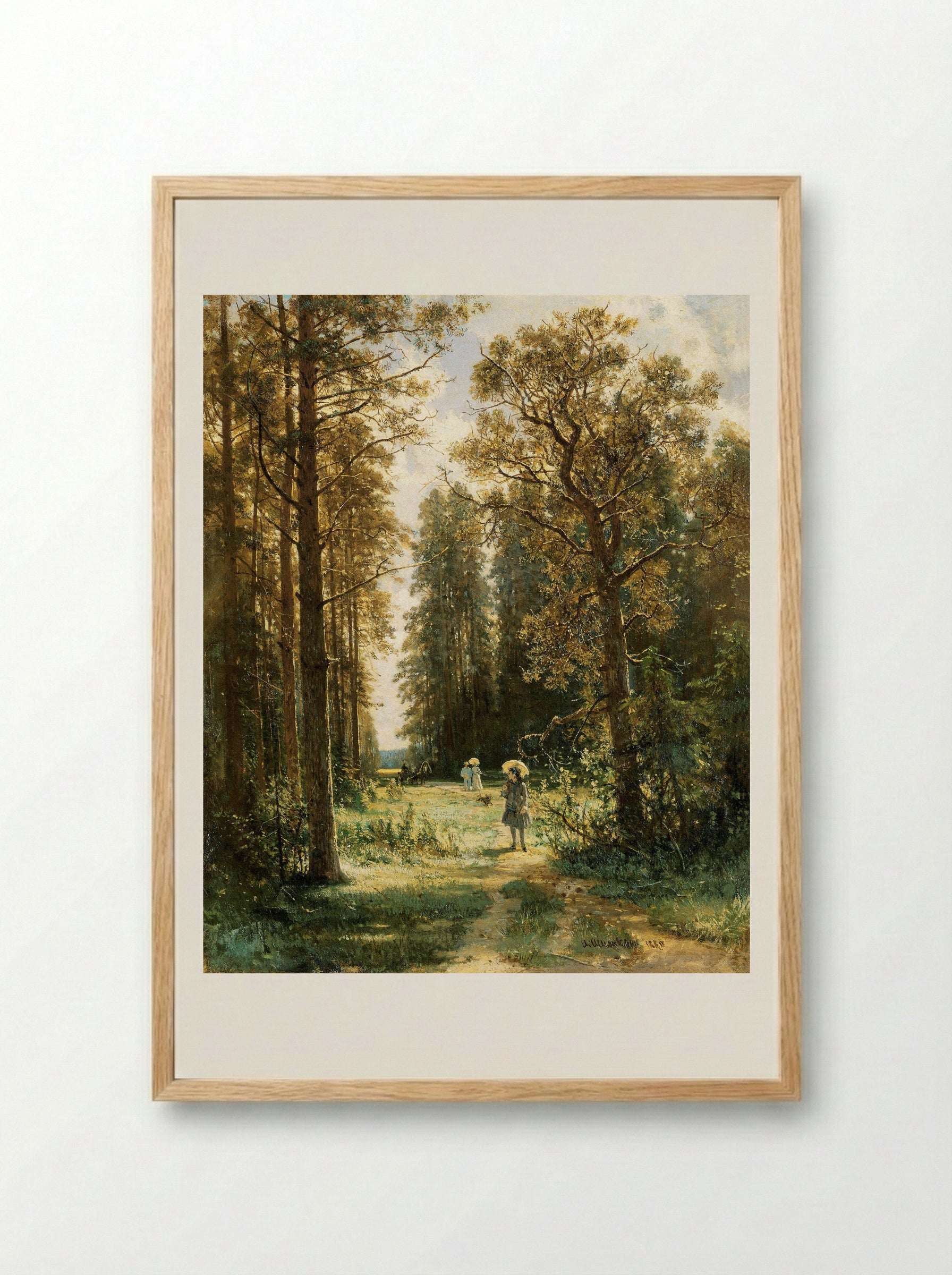 Path in the Forest - Ivan Shishkin - Framed Print Wood