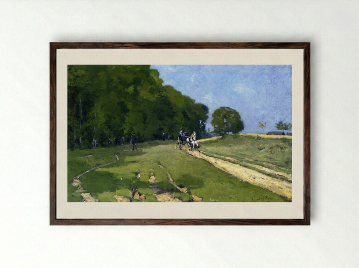 Path near the Parc de Courances - Alfred Sisley - Framed Print Dark Wood